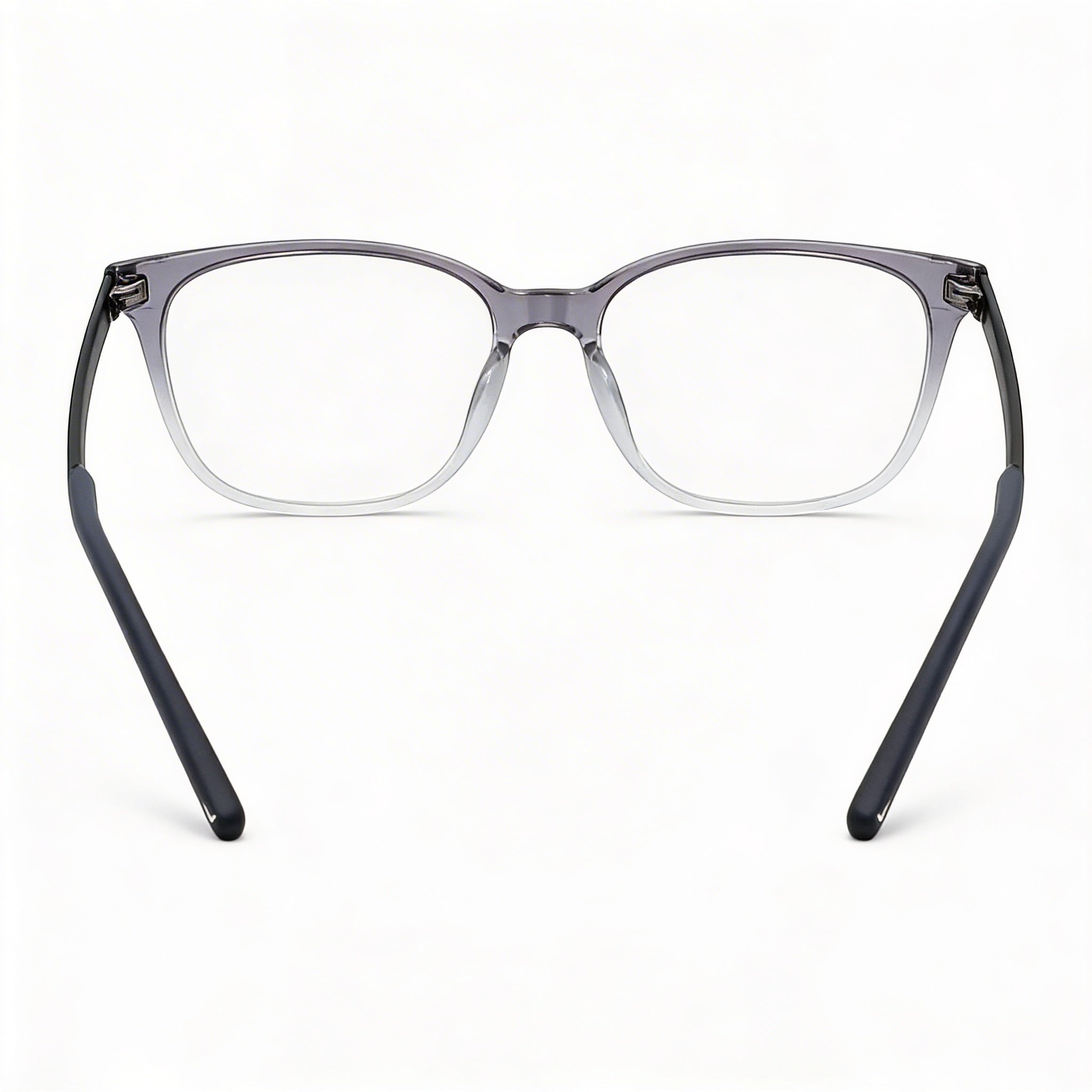 Nike Women's 7283 Plastic Frame Eyeglasses, Featuring Dark Grey Clear Fade Frame, Lens Width 52mm, Photo 2