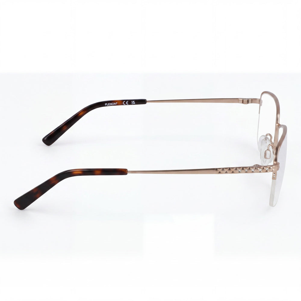 Montura de gafas unisex Flexon W3043 de acetato en color topo satinado, lentes de 54 mm, puente de 18 mm, patillas de 135 mm