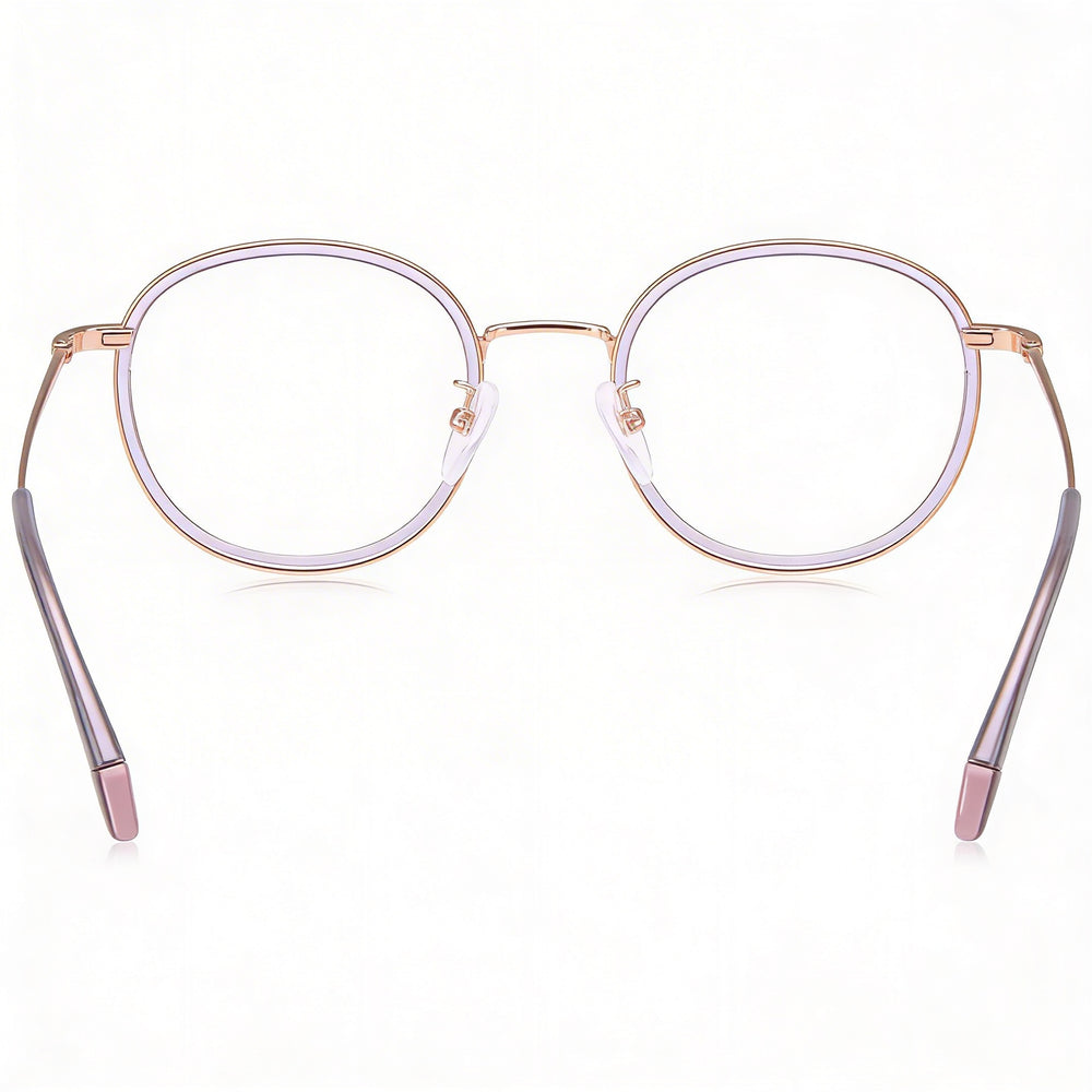 Gafas ópticas unisex Polaroid PLD D366/F de acero inoxidable, color dorado y morado, con ajuste asiático, 48 mm