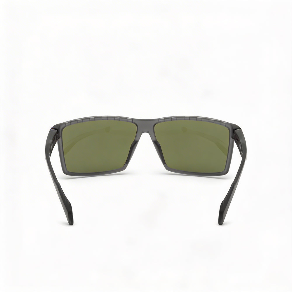 Adidas Men's Injected Sun Glasses Grey Green Plastic Frame Green Non-Polarized Lens UV Protection 63mm