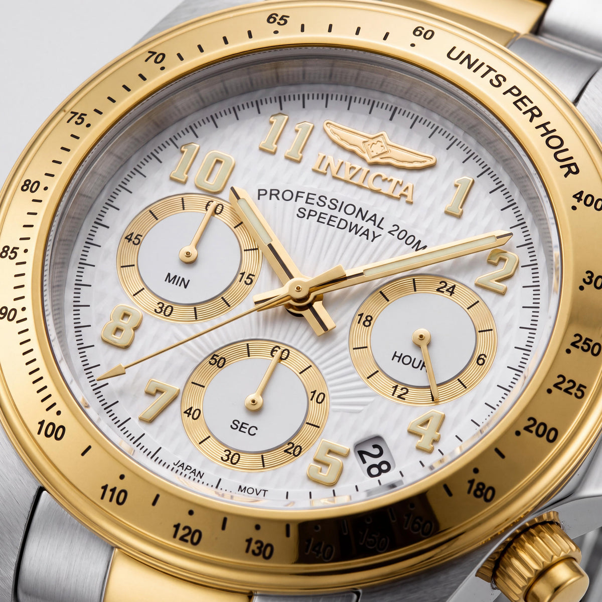 Invicta Speedway 17026 Reloj de pulsera de cuarzo de acero inoxidable plateado de dos tonos para hombre de 39 mm resistente al agua, Photo 2