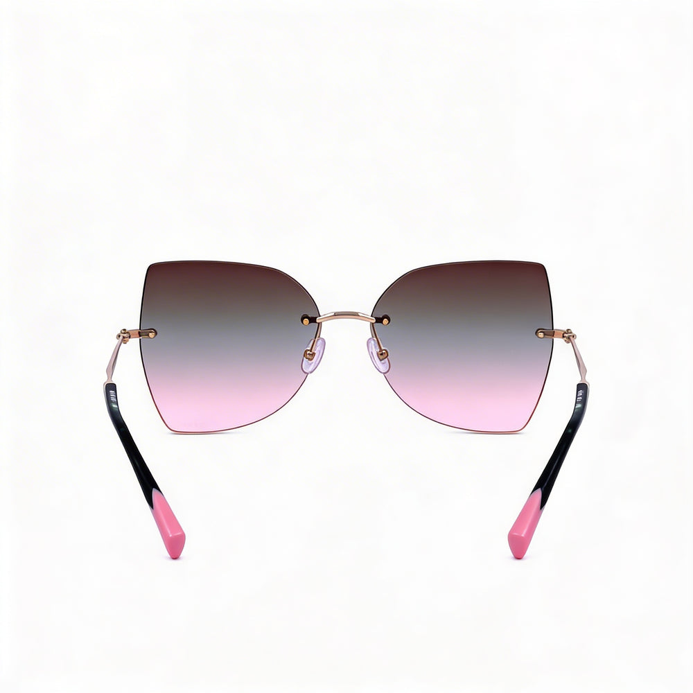 Gafas de sol Missoni Modern Mis 0119/s para mujer, montura metálica, color dorado rosa marrón verde degradado, protección UV, 60 mm