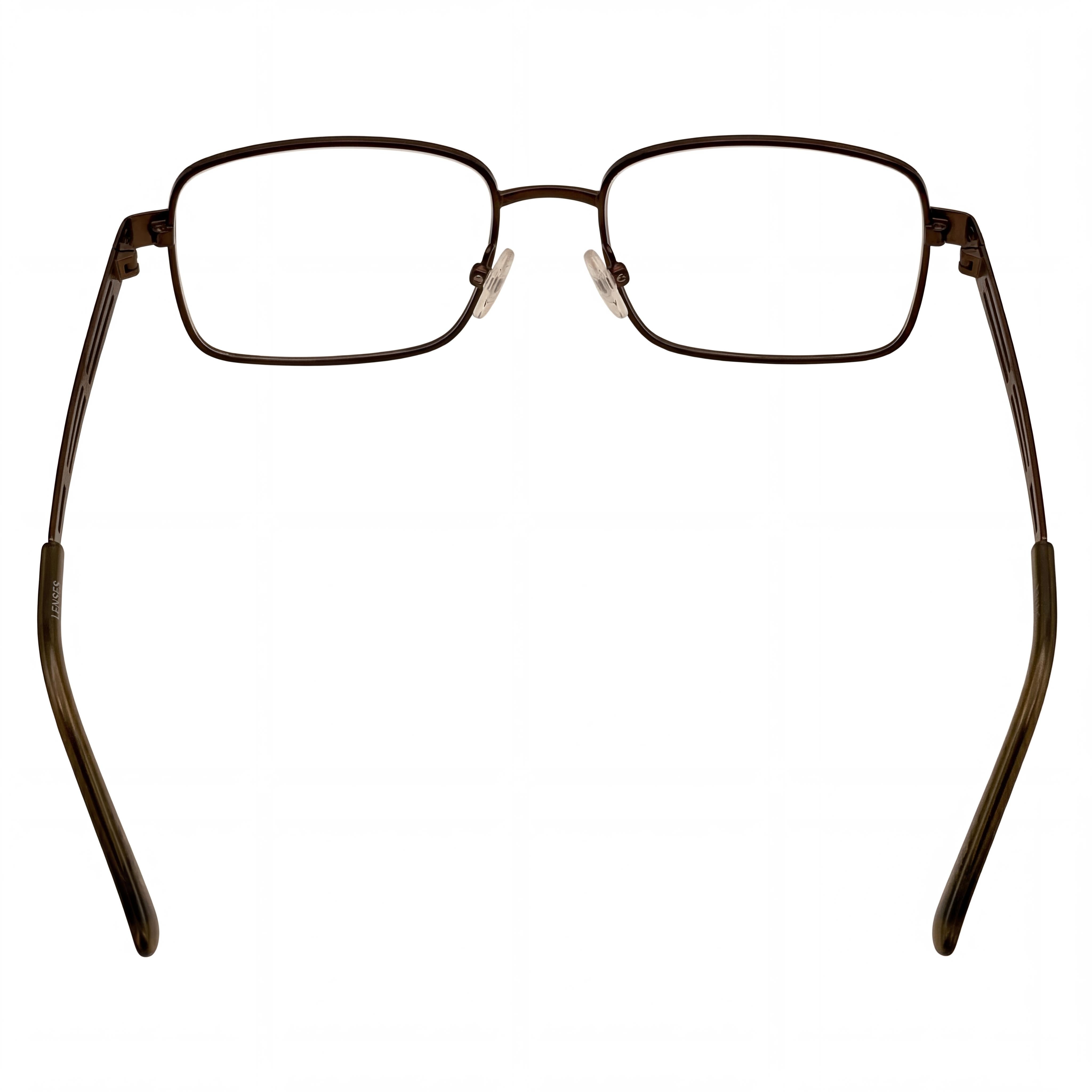 Montura de gafas metálica marrón Jones New York Rectangle Fashion para hombre, lente de 58 mm, puente de 19 mm, patilla de 150 mm, Photo 3