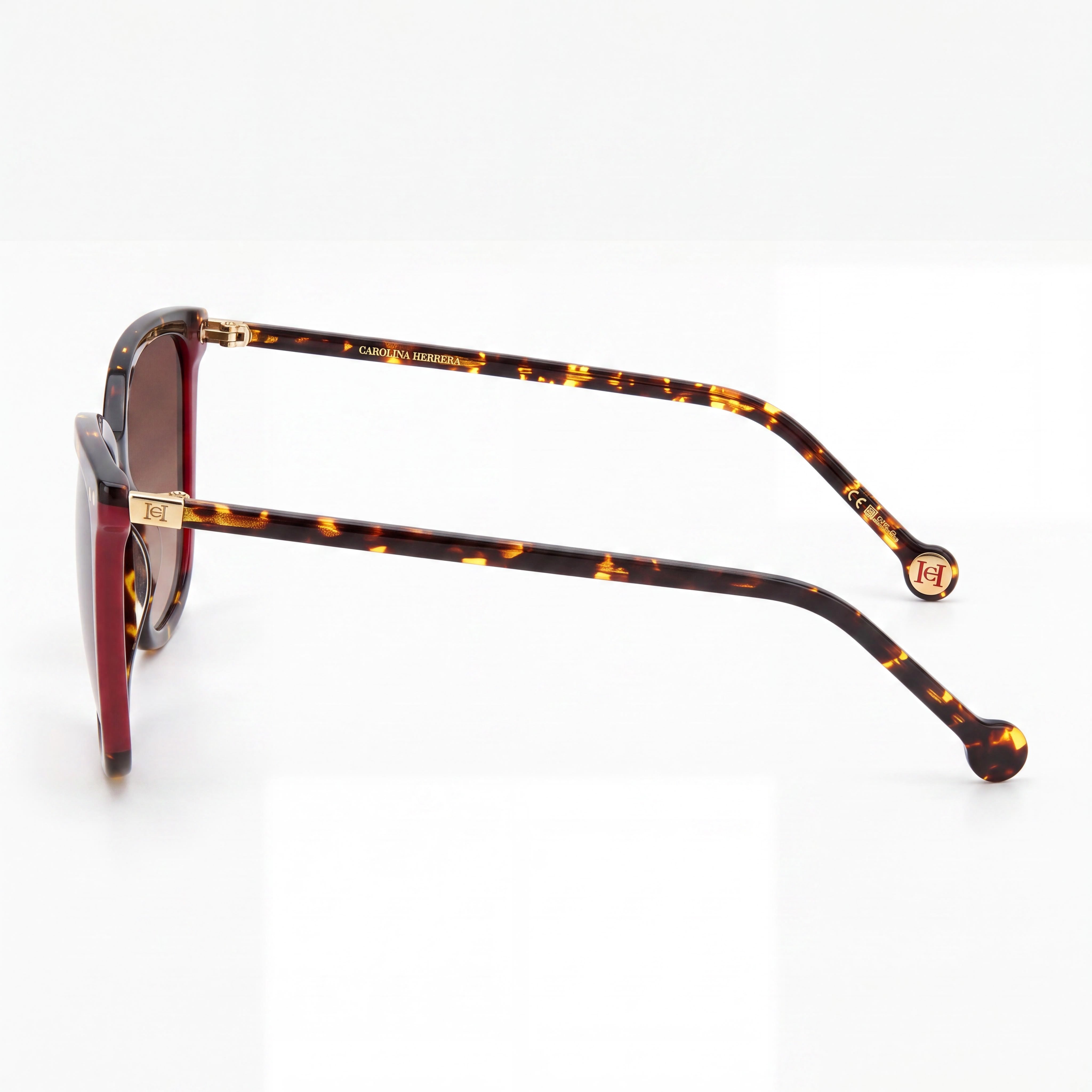 Carolina Herrera HER 0245/S Casual Women's Havana Red Light Acetate Frame Sunglasses with Brown Shaded Lenses 55mm, Photo 2