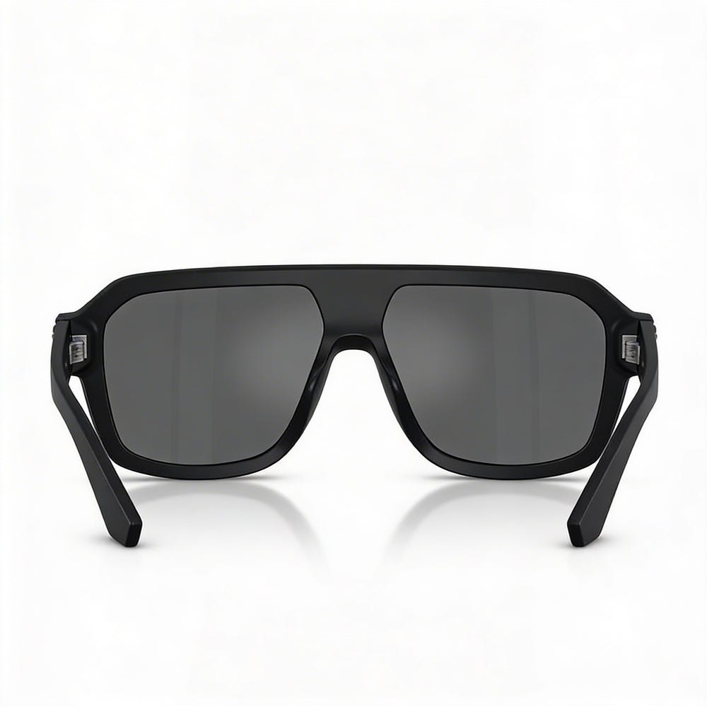 Gafas de sol Dolce & Gabbana para hombre, de acetato negro mate con lentes negras espejadas grises (27-145 mm)
