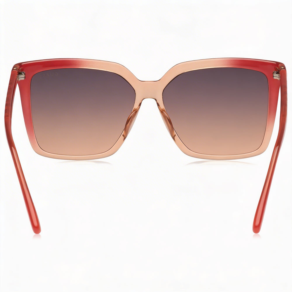GUESS Classic Women's Square Sunglasses with Rose Injected Frame Material and Grey Lenses, Lens Width 55mm