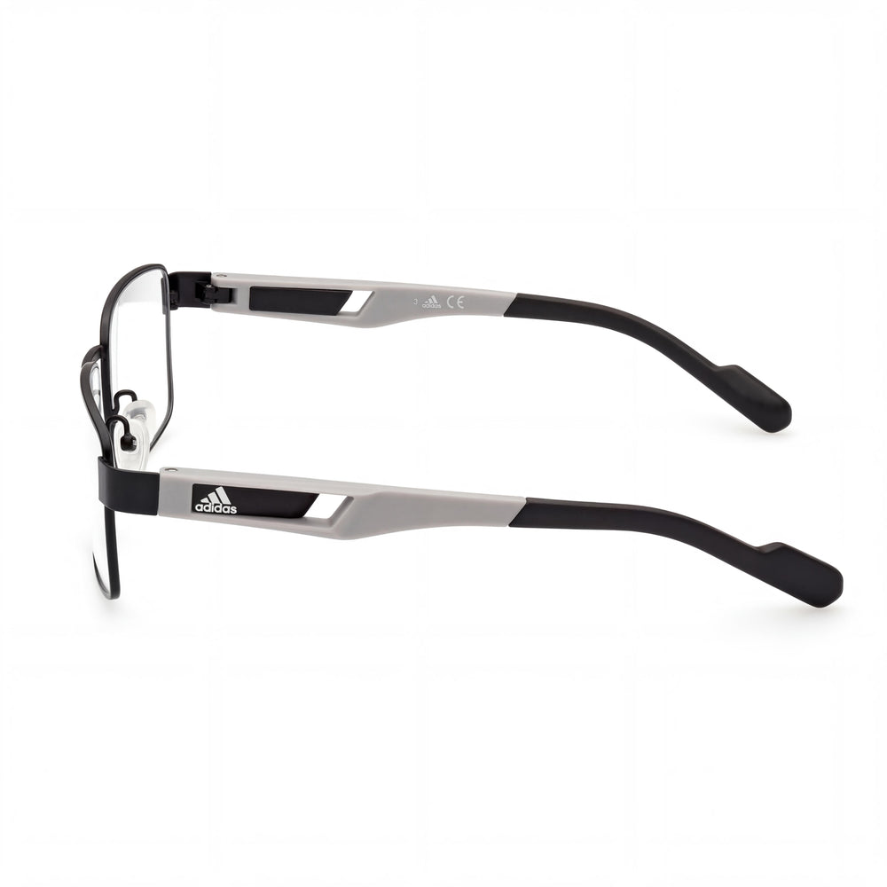 adidas Casual Men's Eyeglasses featuring a Black Metal Frame and Clear Polycarbonate Lenses 54mm Lens Width
