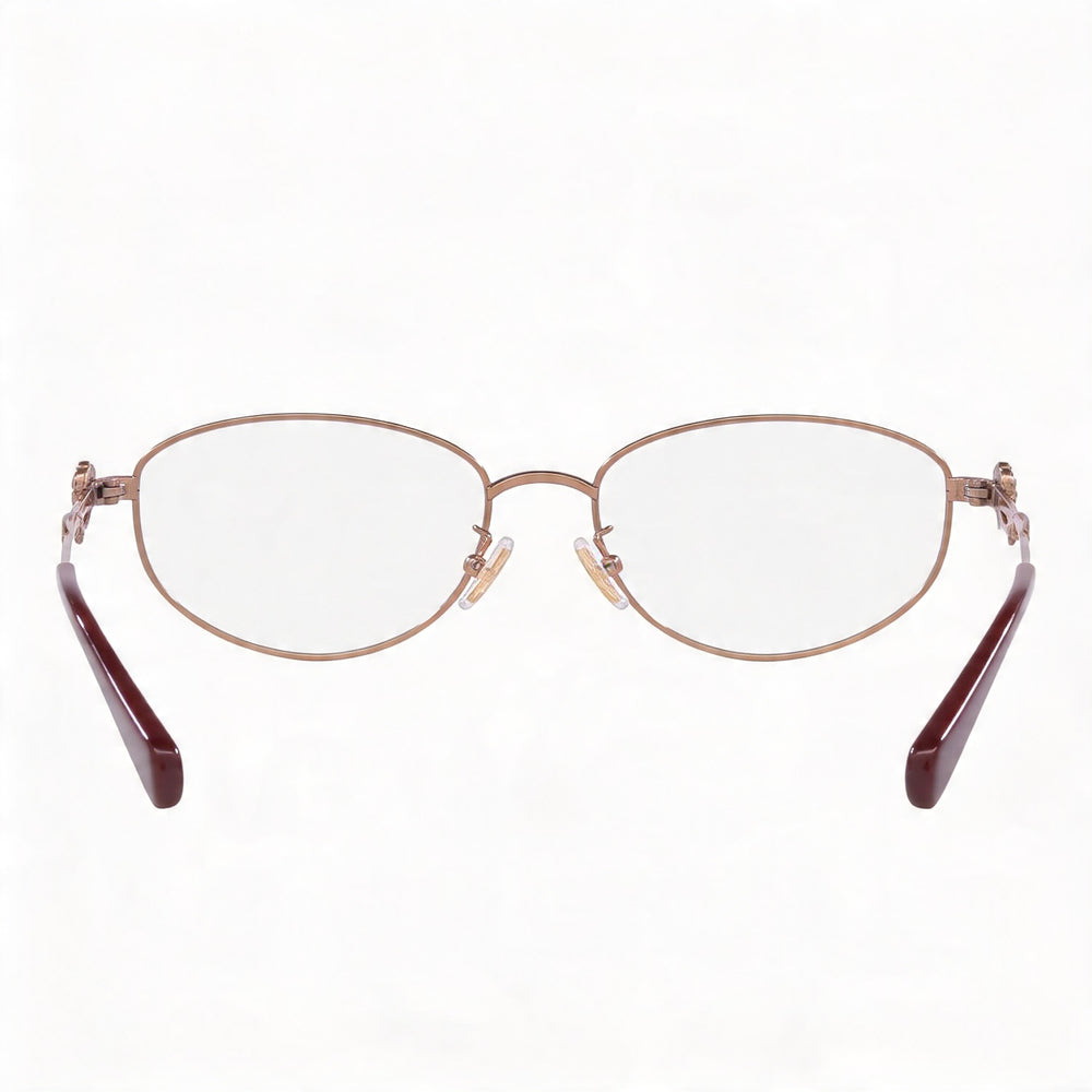 Monturas de gafas COACH Hc5161td de titanio ovalado brillante oro rosa para mujer de 54 mm