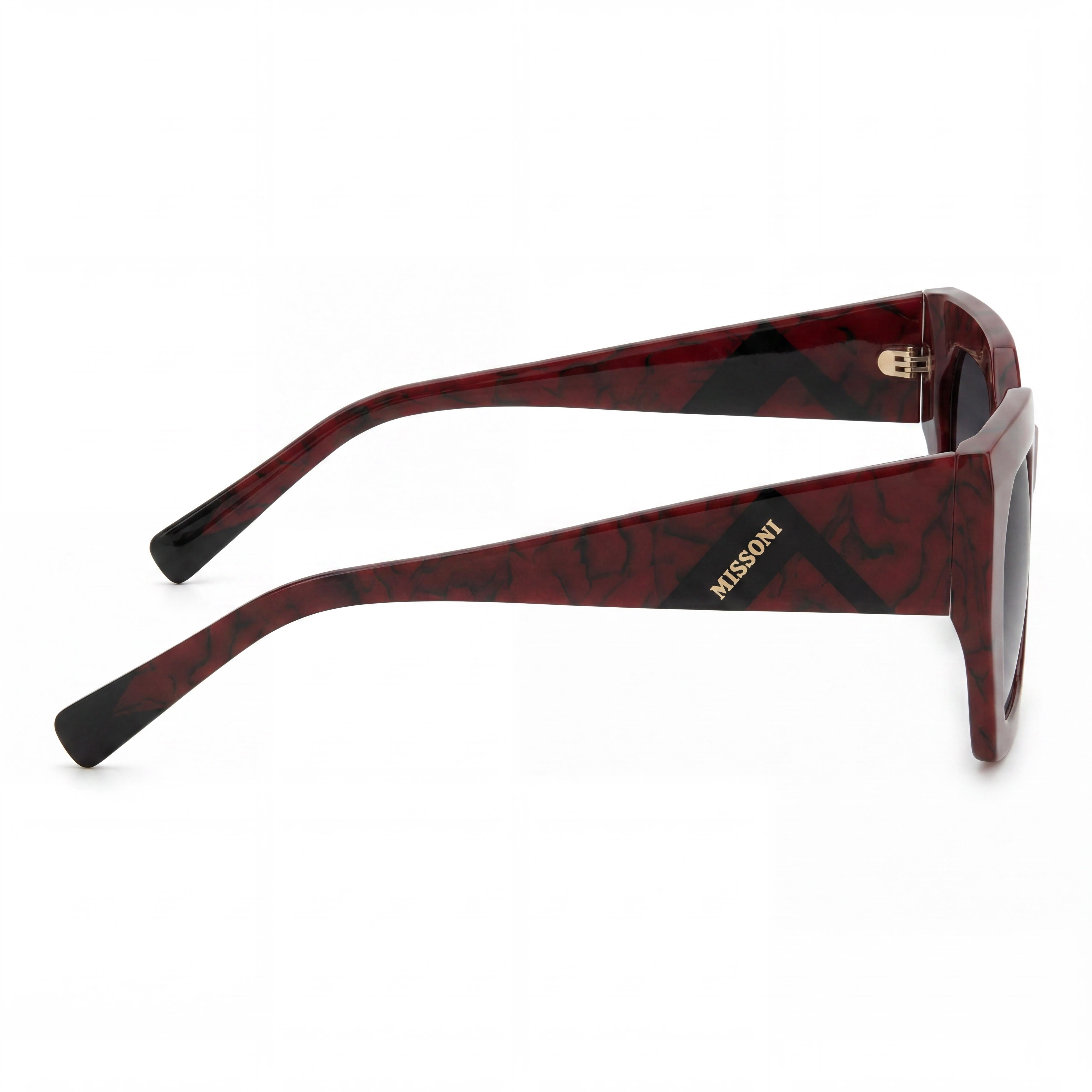 Gafas de sol informales de acetato M Missoni MIS 0170/S para mujer, montura roja mármol, lentes degradadas gris oscuro, 55 mm, Photo 3