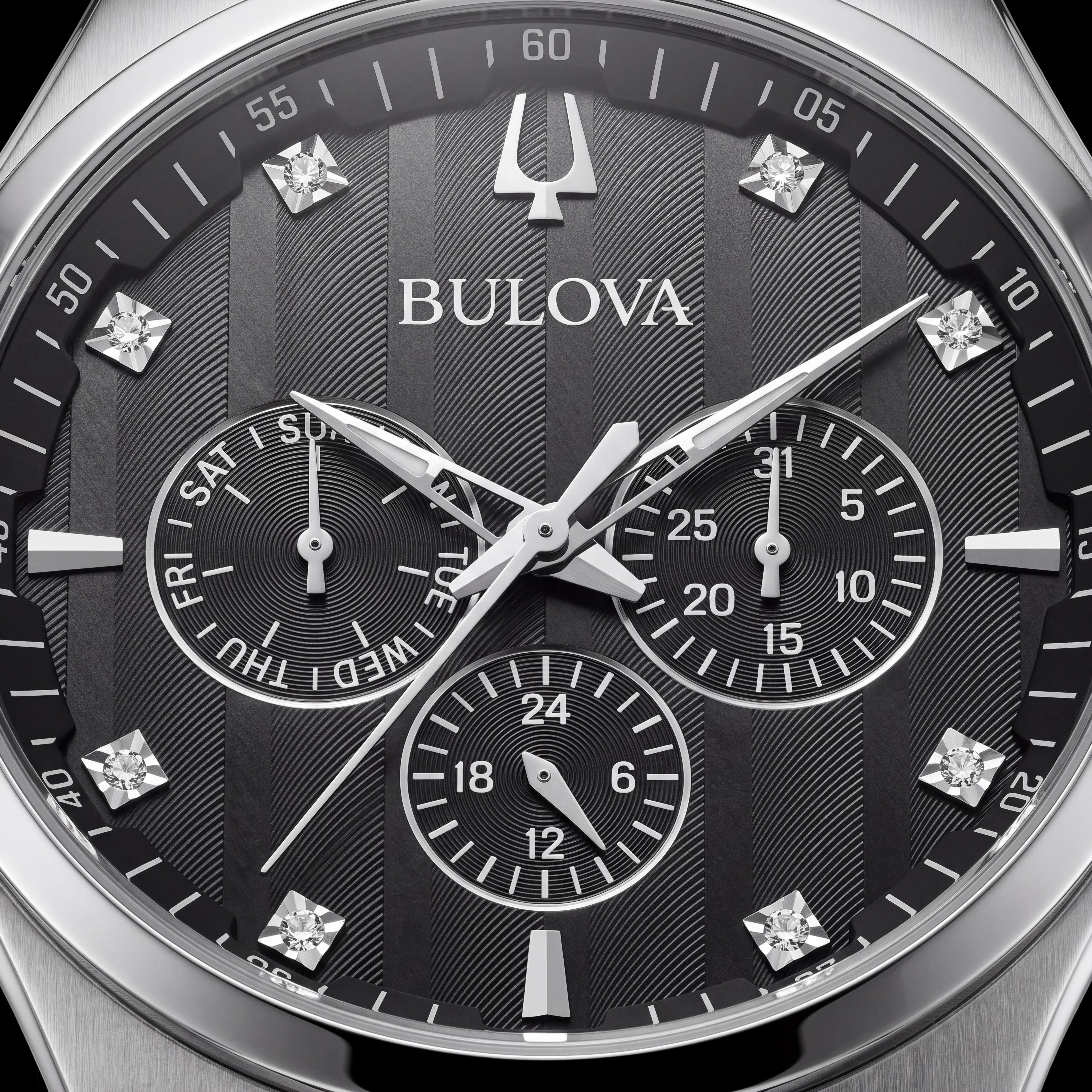 Bulova Classic Men's Multi Stainless Steel Diamond Multi-Function Watch 42mm, Photo 2