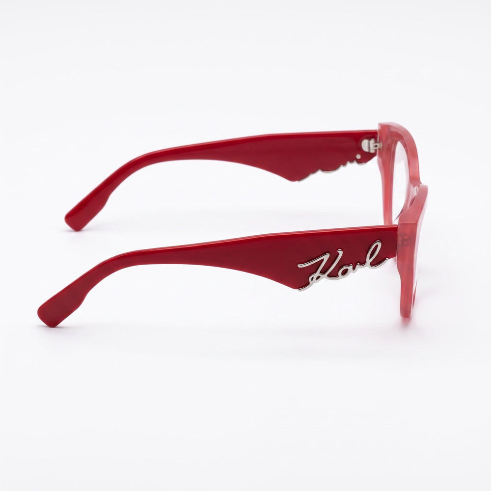 Gafas de acetato casuales Karl Lagerfeld color coral para mujer, 54 mm de ancho de lente, 18 mm de ancho de puente, 140 mm de longitud de patilla