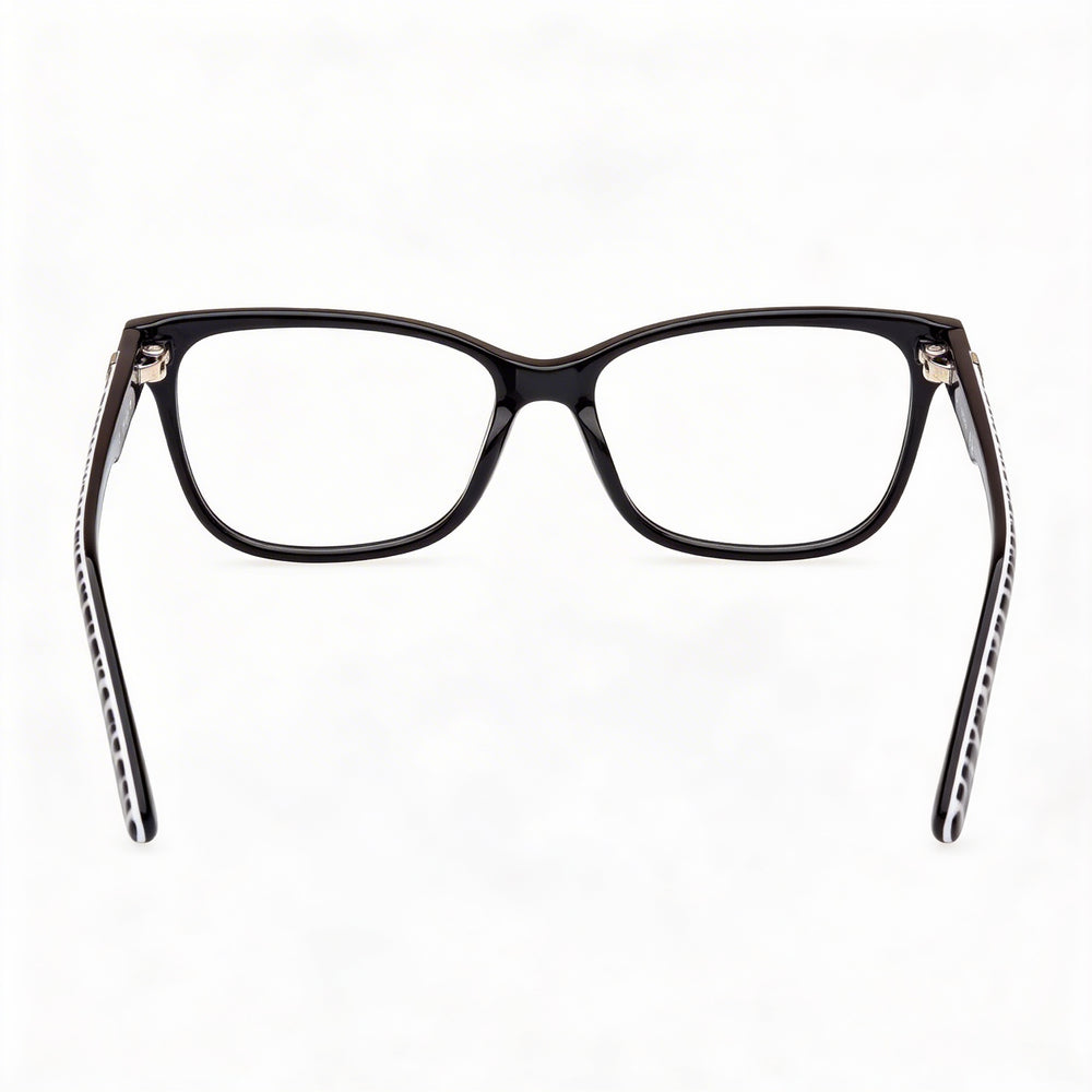 Guess Gu2943 Women's Shiny Black Animal Monocolor Plastic Frame Polycarbonate Lens Eyeglasses 54/15/140