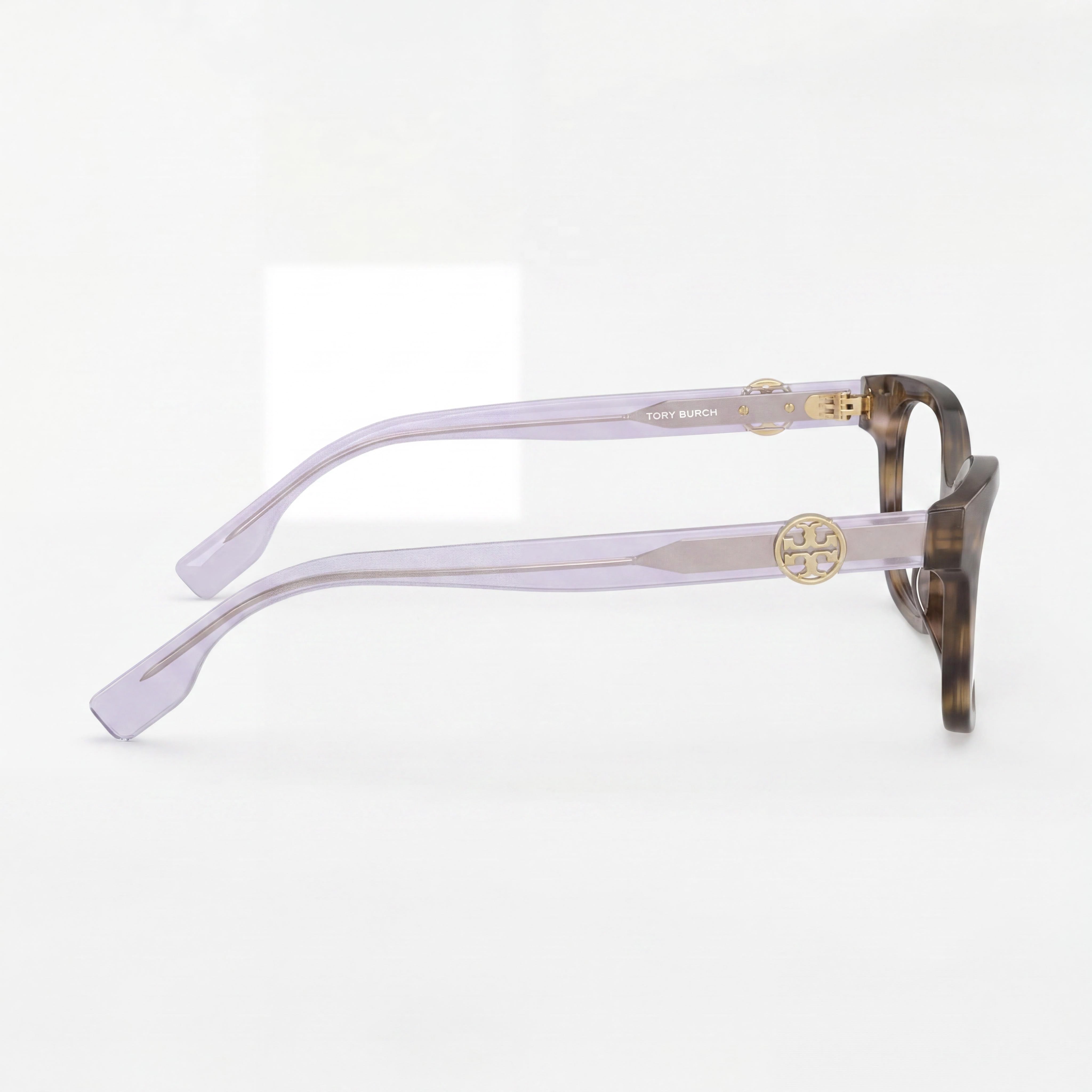 Tory Burch Classic Women's Square Acetate Eyeglasses, Striated Purple, Plastic Clear Lenses 53mm, Photo 3