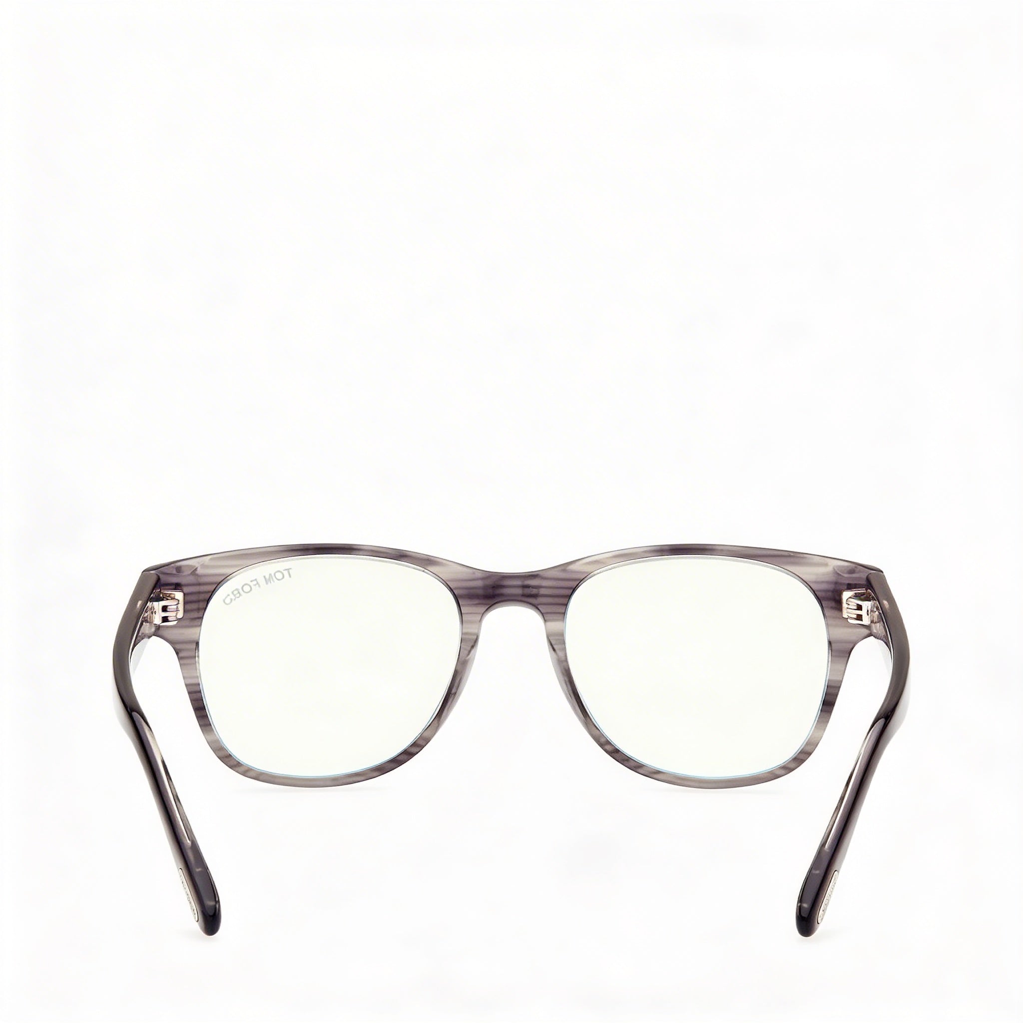 Gafas de sol Tom Ford FT5898-B para hombre, montura cuadrada de plástico con borde completo, rayas grises y azules, 52 mm, Photo 3