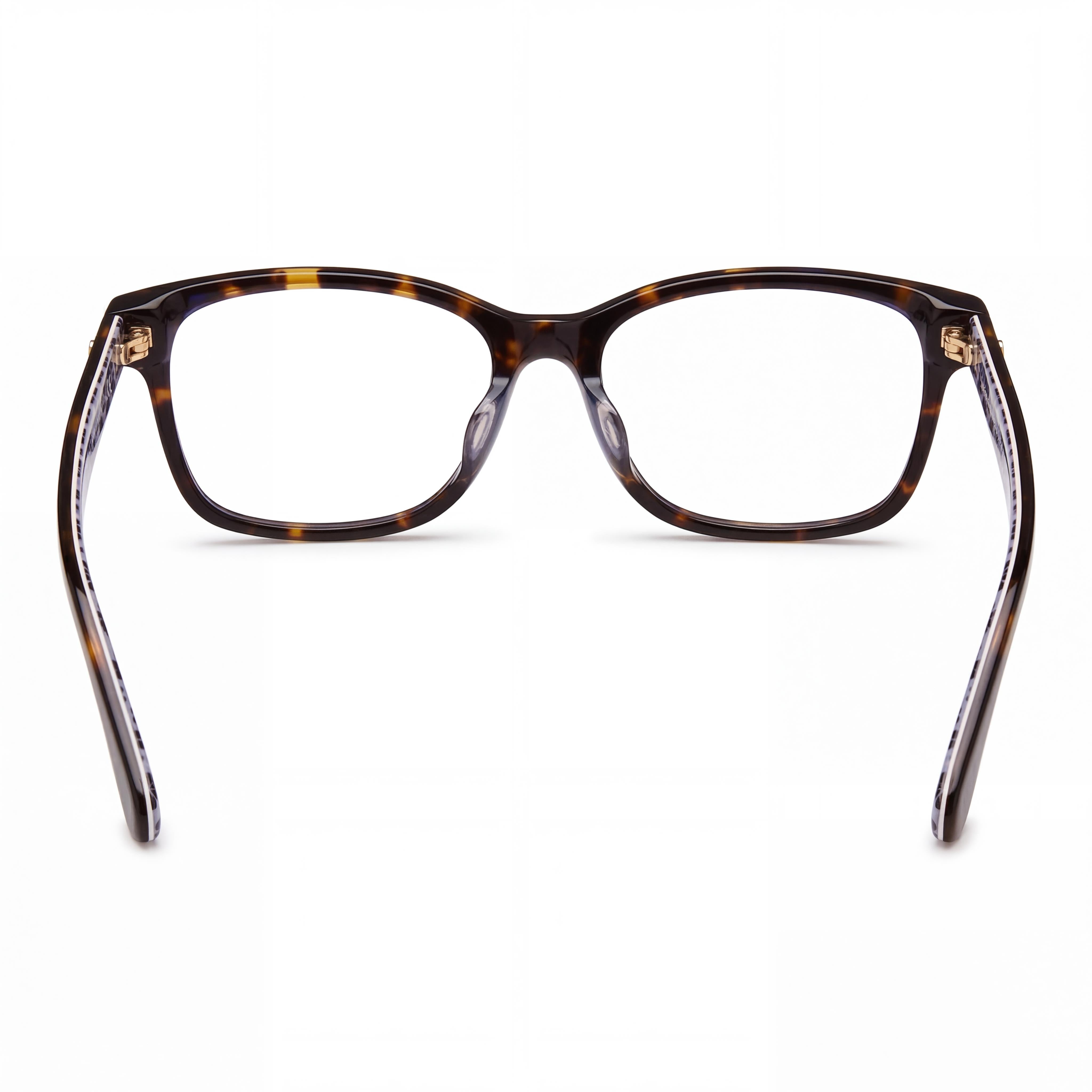 kate spade new york Men's Rectangular Stainless Steel Glasses Frame with Spade Logo Havana Blue 53, Photo 3