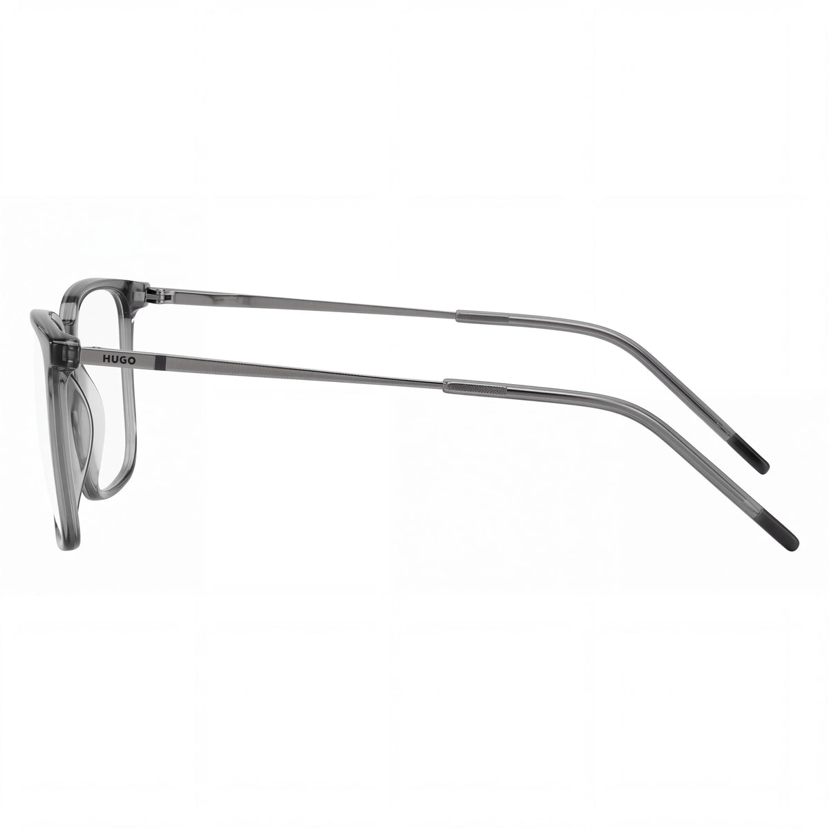 HUGO Casual Men's Optical Eyeglasses with Light Acetate Grey Ruthenium Frame, Size 52-16-145, Photo 2
