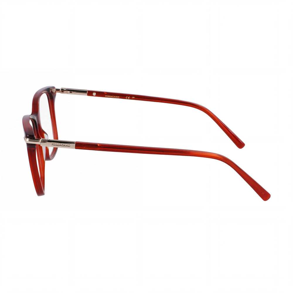 Ferragamo Sf3013 Women's Eyewear, Transparent Red Acetate Frame, 53mm Polycarbonate Lens Width