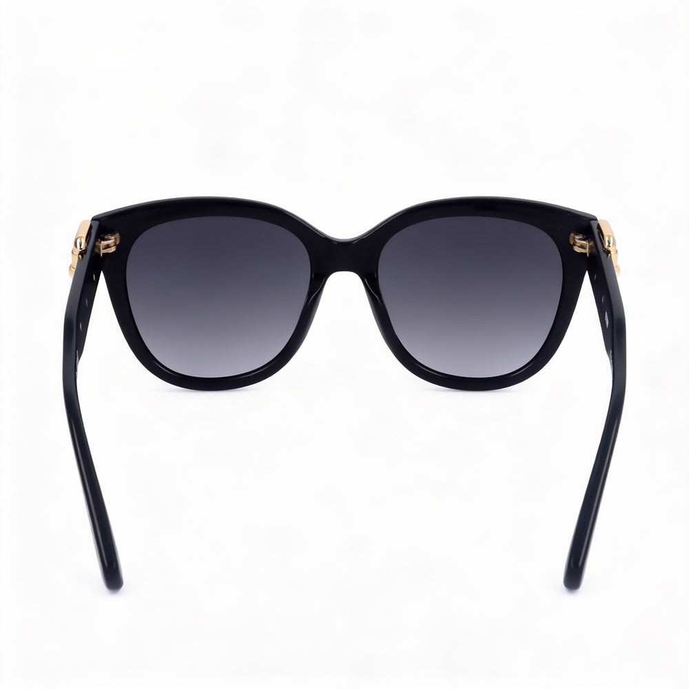 Gafas de sol Moschino Casual para mujer, montura negra de celulosa con lentes de color gris oscuro, 54 mm