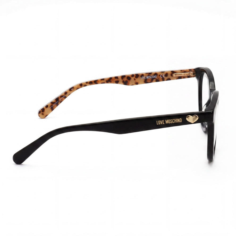 Monturas ópticas Moschino Eyewear de acetato negro para mujer con lentes de 49 mm, puente de 21 mm y patillas de 140 mm