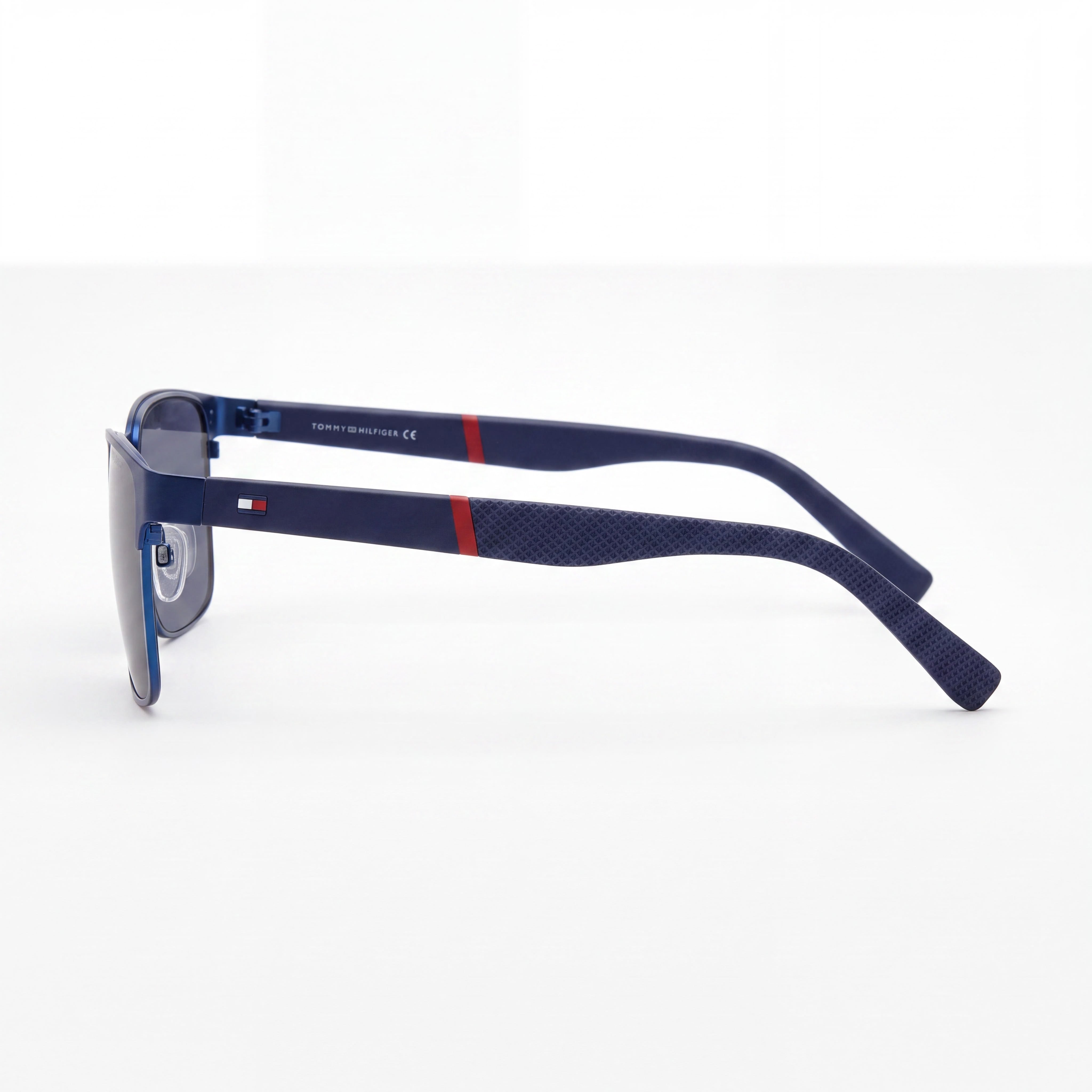 Tommy Hilfiger Classic Unisex Stainless Steel Matte Blue Ruthenium Frame Gray Lens Sunglasses 56mm UV Protection, Photo 3