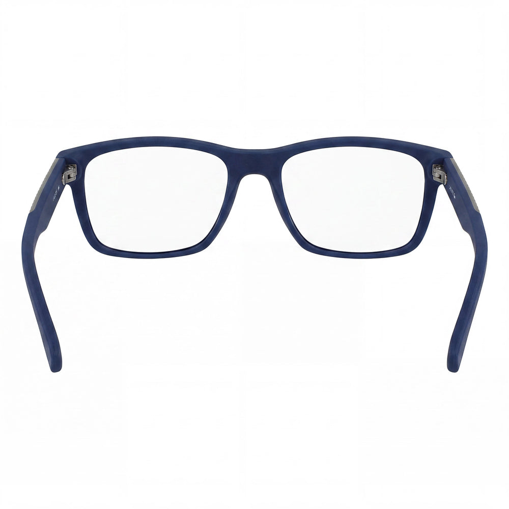 Gafas oftálmicas casuales Lacoste para hombre, montura azul mate con lentes de plástico, ancho de lente 54mm, ancho de puente 17mm, longitud de patilla 150mm