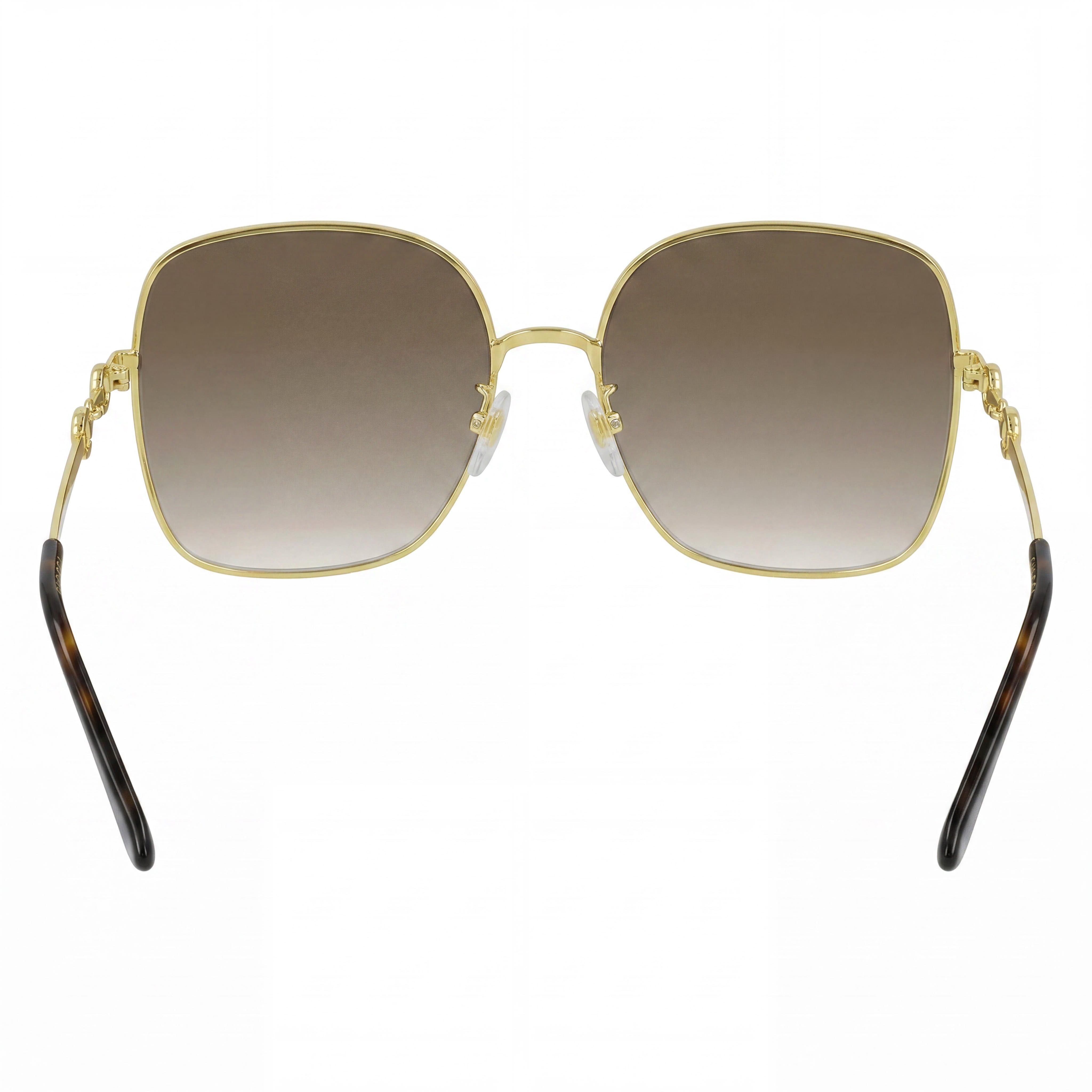 Gucci Gg0879s Women's Gold Brown Acetate Square Brown Gradient UV Protection Sunglasses Lens 61mm Bridge 18mm, Photo 4