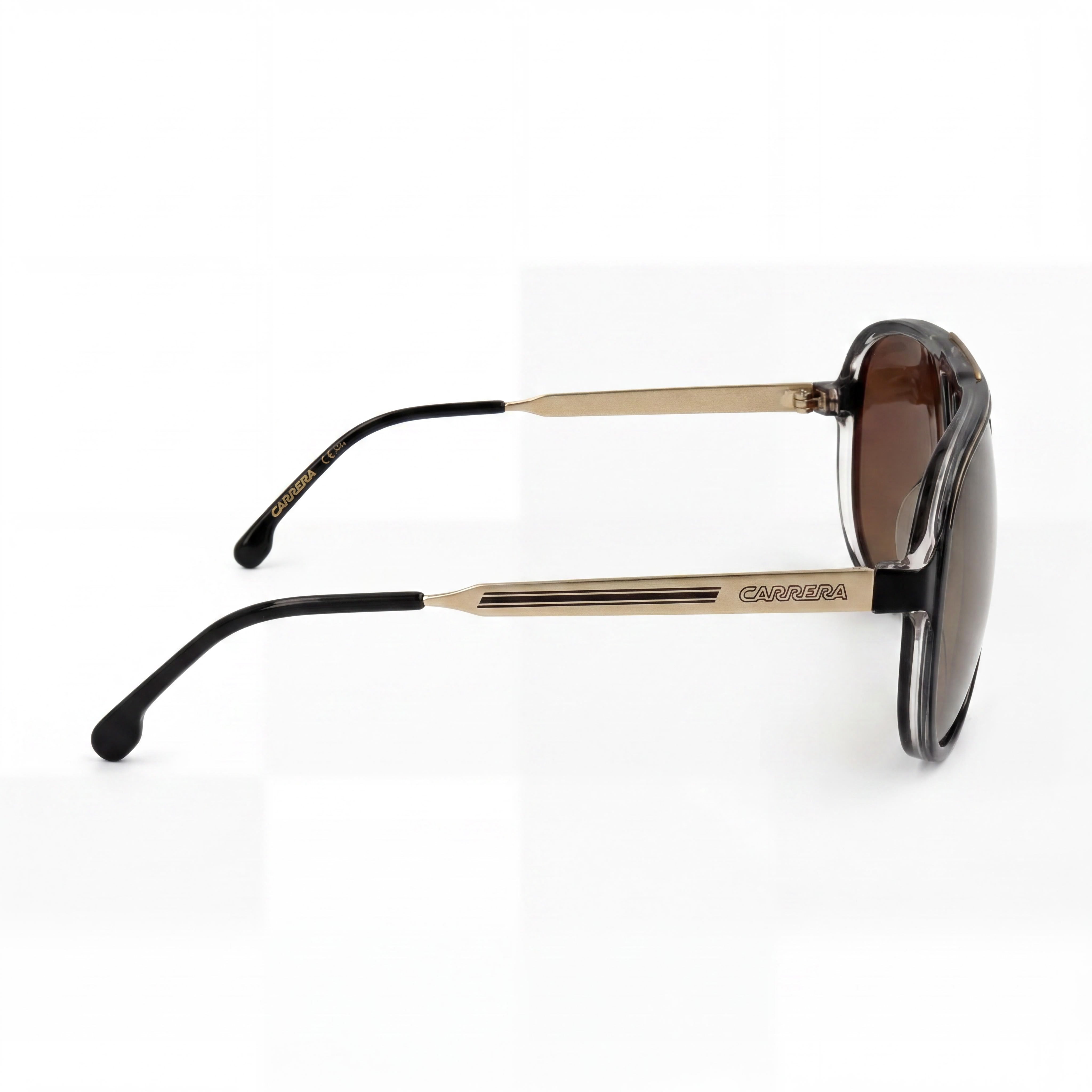 Gafas de sol Carrera Moderno Unisexo Negro Oro Elastómeros Termoplásticos Marco Lente Dorada 63mm Protección UV, Photo 3