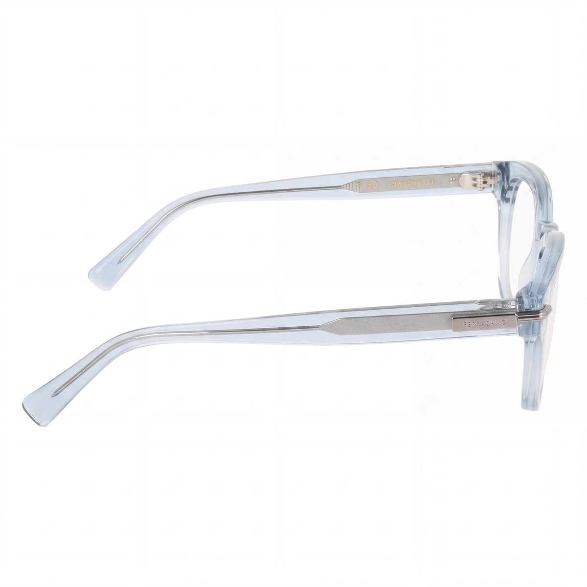 Gafas de Acetato para Hombre Ferragamo Sf3033 con Montura Azul Transparente y Lentes sin Graduación de 50mm, Photo 3