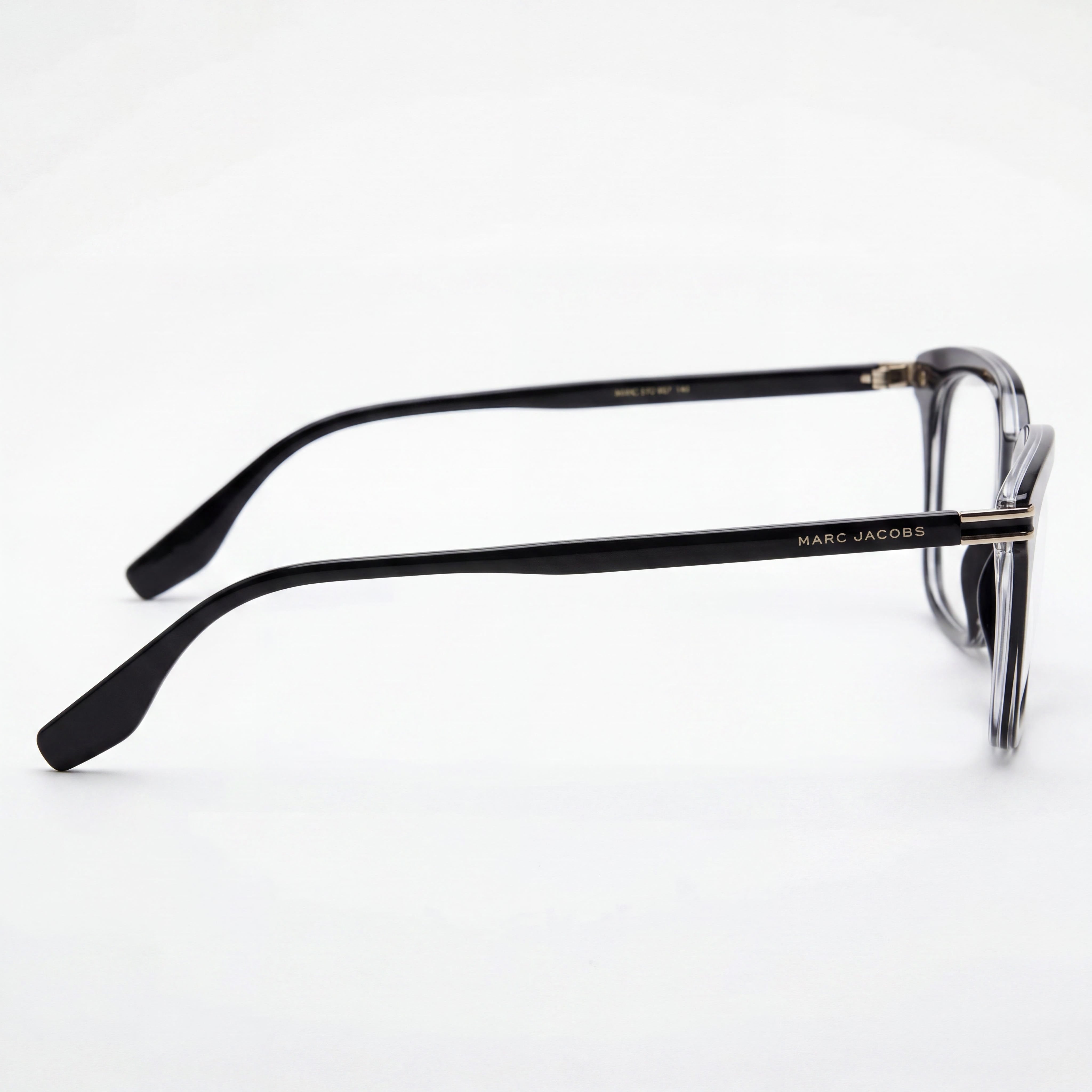 Gafas de sol unisex clásicas Marc Jacobs, armazón de acetato negro, lentes de policarbonato, armazón cuadrado completo 52-19-145mm, Photo 2