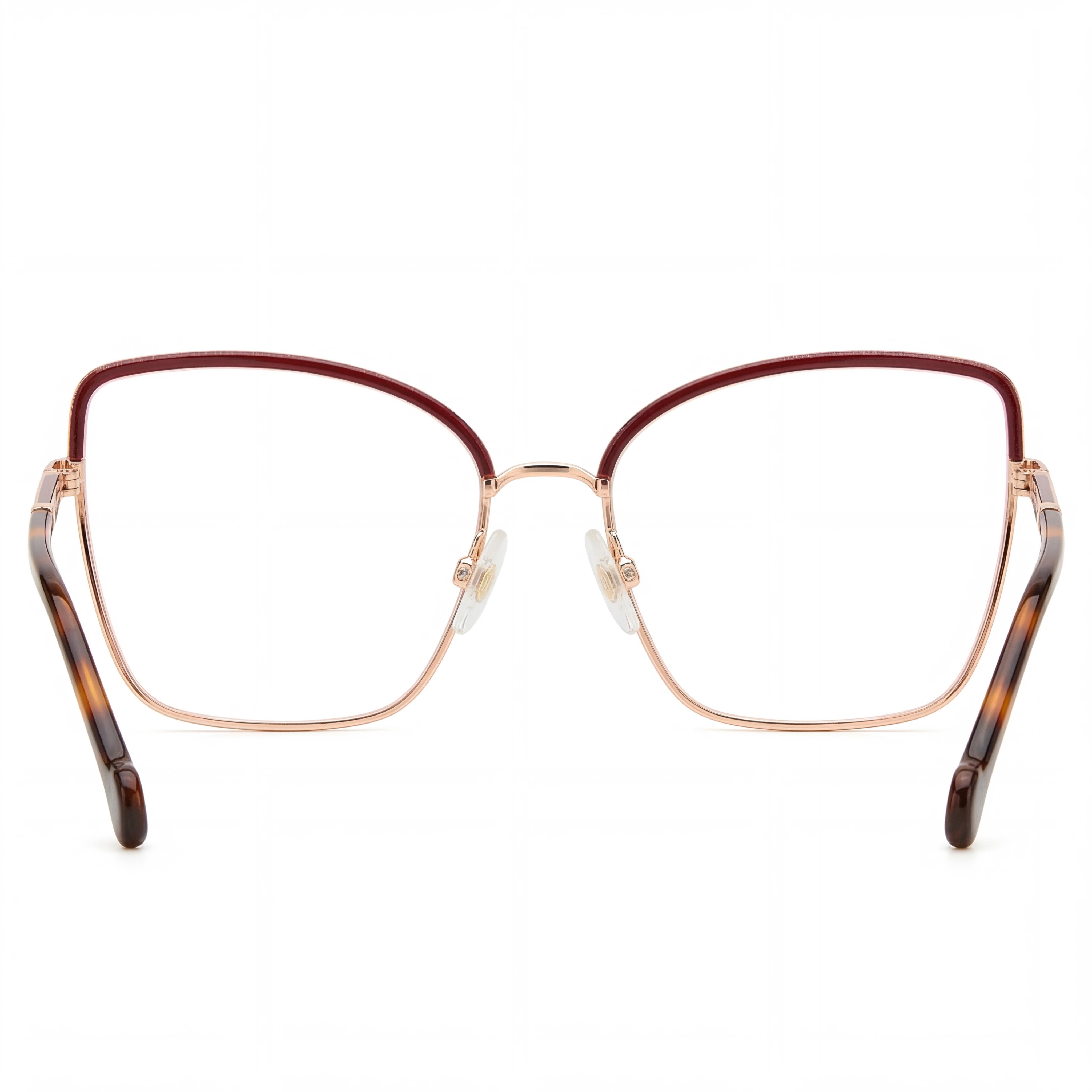 Carolina Herrera Classic Women's Red Gold Havana Metal Frame Eyewear with Polycarbonate Lenses, 56mm, Photo 3