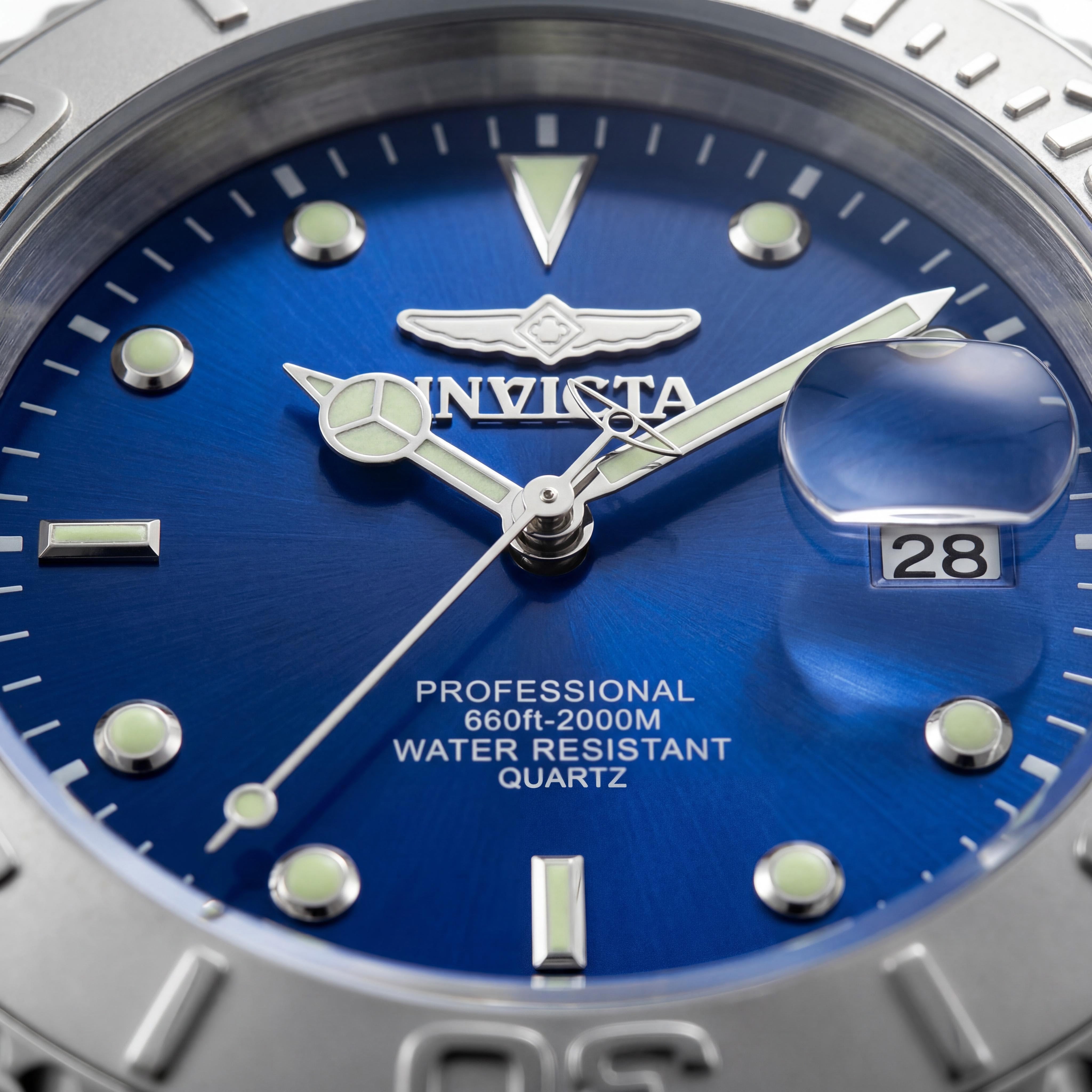 Invicta Men's Pro Diver 29945 Quartz Watch, 43mm Silver Stainless Steel Case, Blue Dial, Photo 2