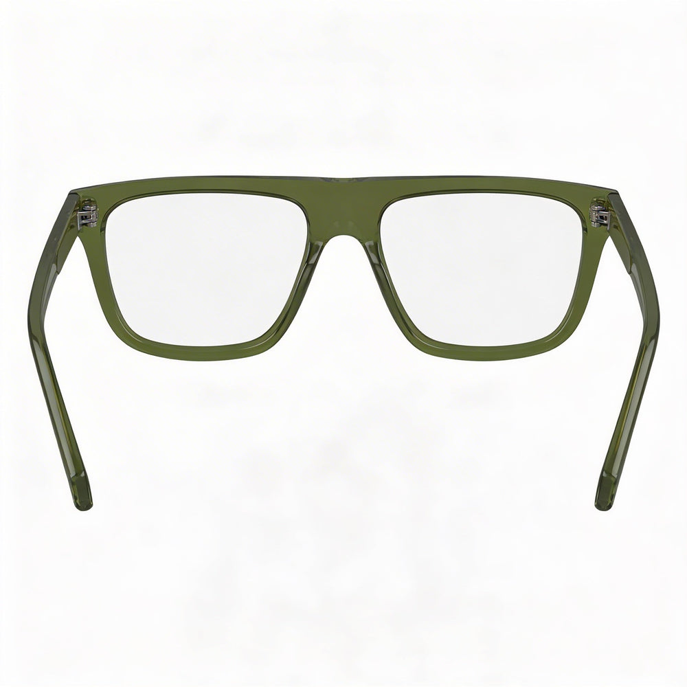 Gafas de sol Salvatore Ferragamo SF2997 para hombre con montura de metal y lentes en color caqui transparente, 55 mm