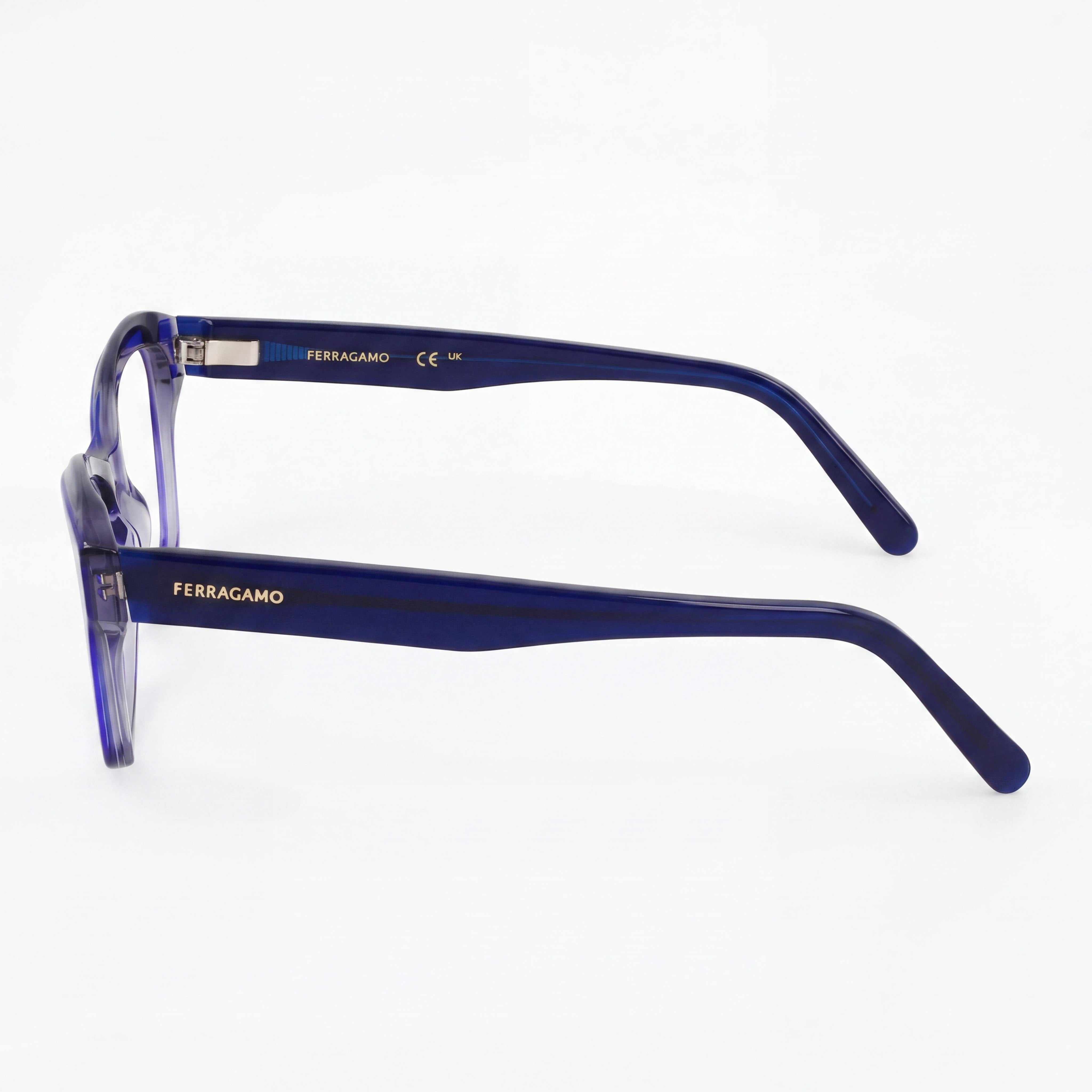 Gafas Salvatore Ferragamo SF2951N modernas para mujer, armazón de acetato azul/gris, lentes de policarbonato, 53 mm, Photo 3