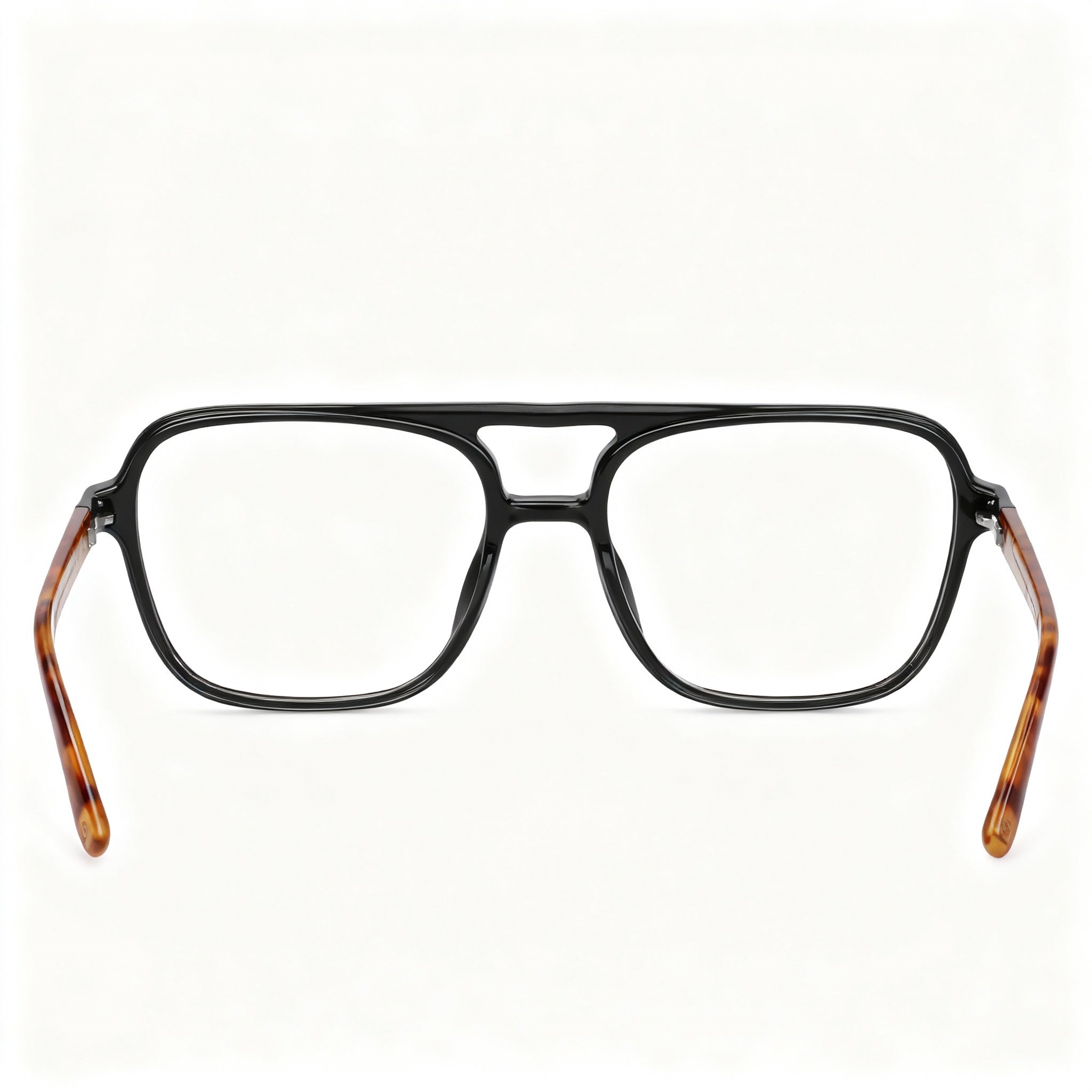 MCALLISTER Mc4534 Men's Black Metal Square Eyeglasses with Clear Polarized Lenses 56-18-140mm, Photo 4