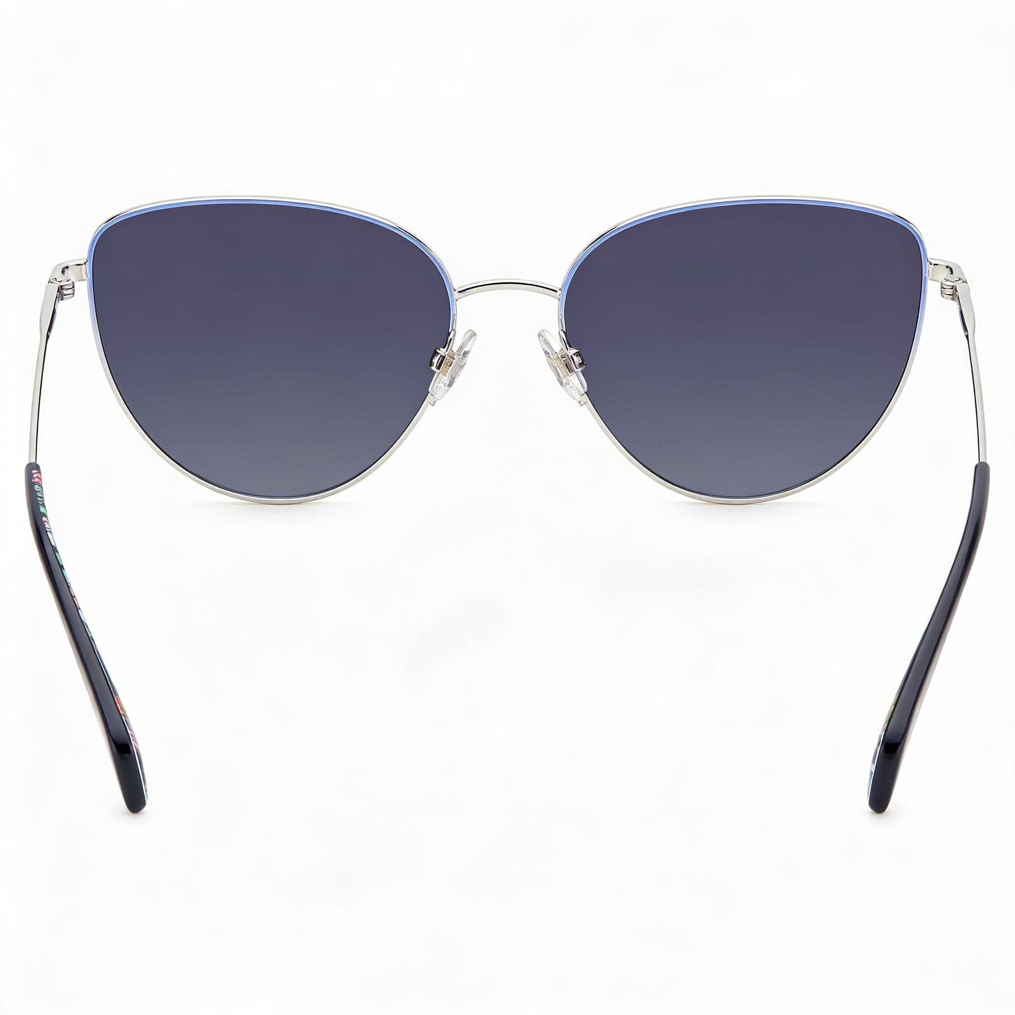 kate spade new york Gafas de sol de mujer de temporada de acero inoxidable azul gris gris oscuro sombreado de 55 mm con protección UV, Photo 4