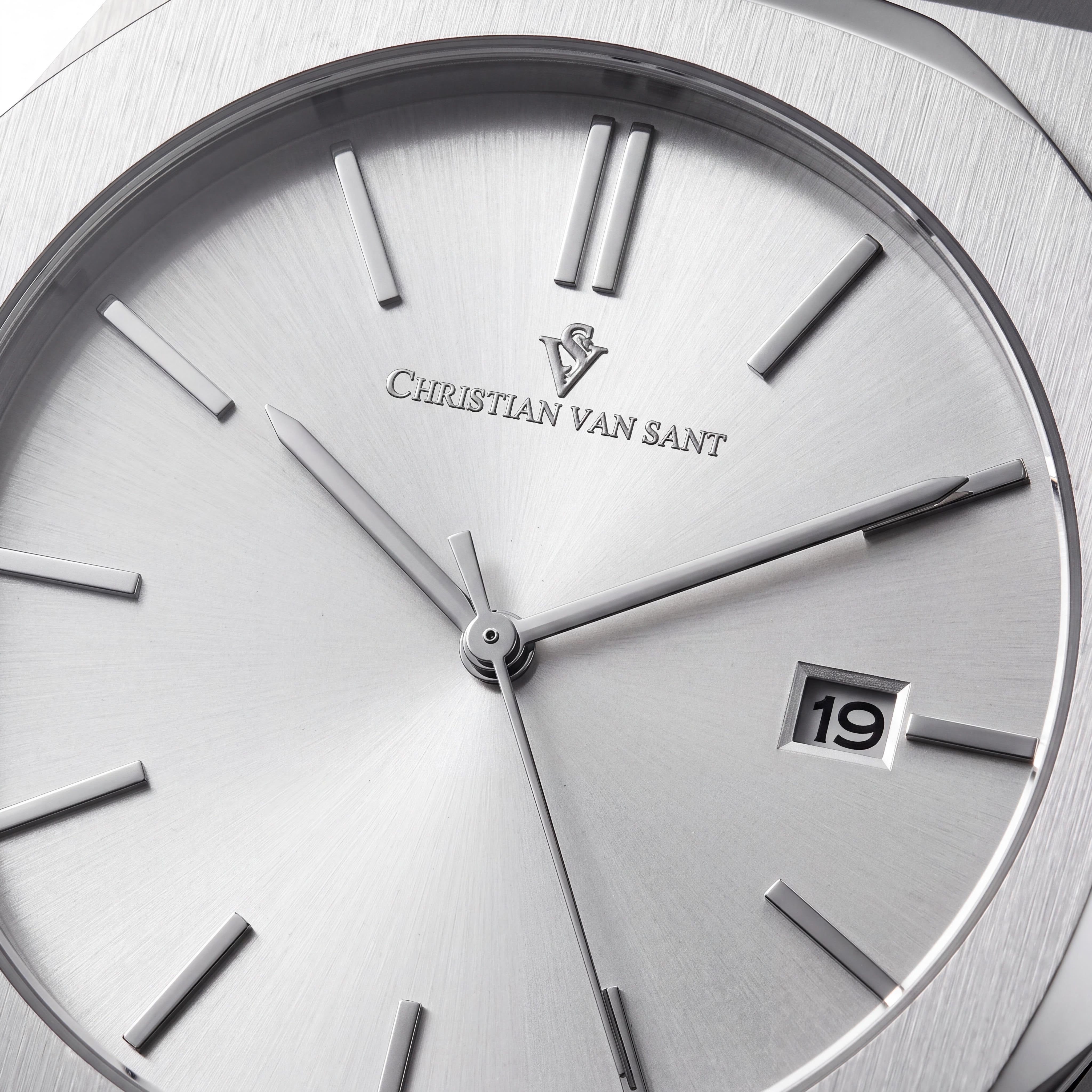 Christian Van Sant CV0521 Men's Quartz Movement Analog Watch in Silver, Featuring Date Display and Water Resistance, Photo 2