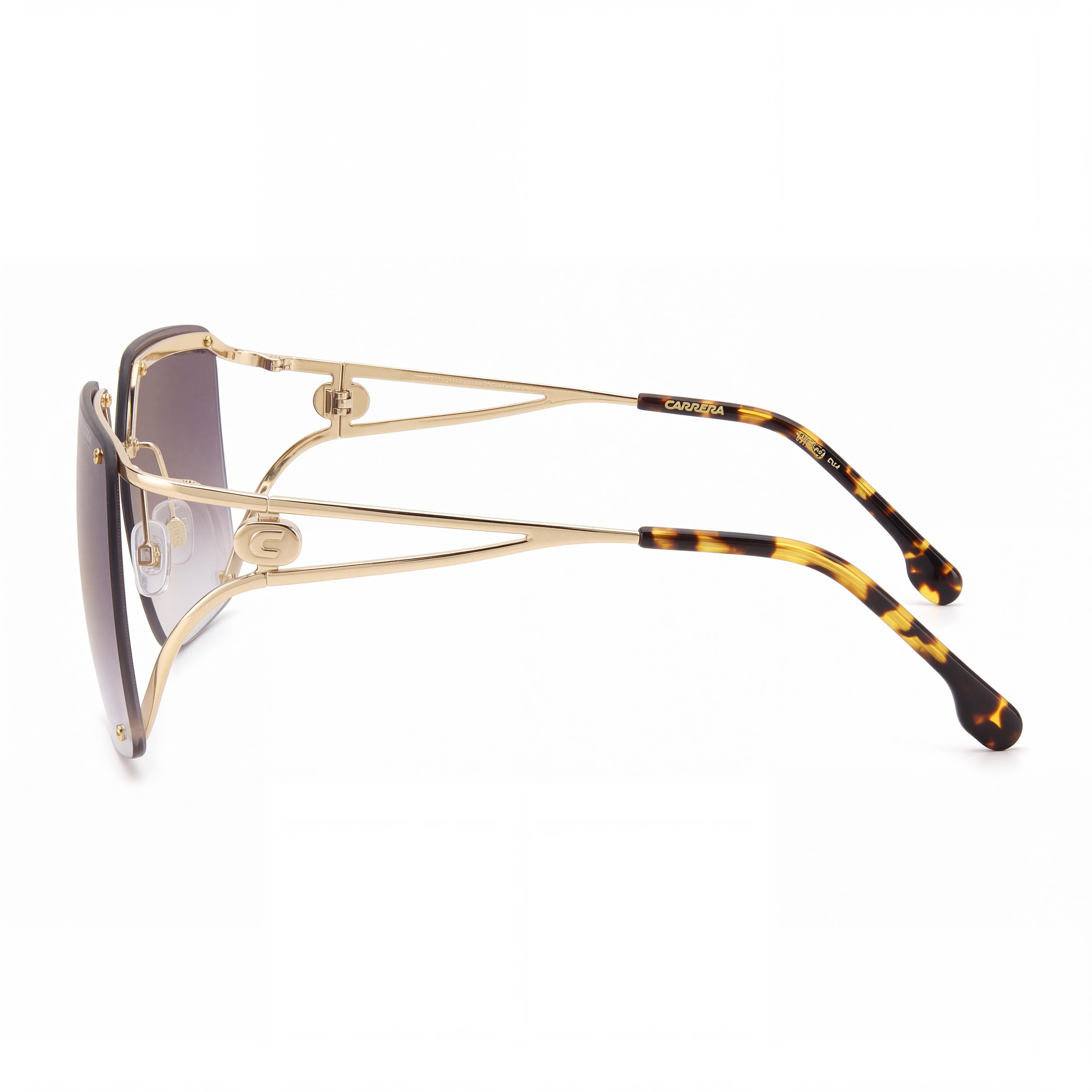Carrera 3041/S Women's Stainless Steel Grey Gold Frame, Grey Shaded Gold Mirror Non-Polarized UV Protected Sunglasses 60mm, Photo 3