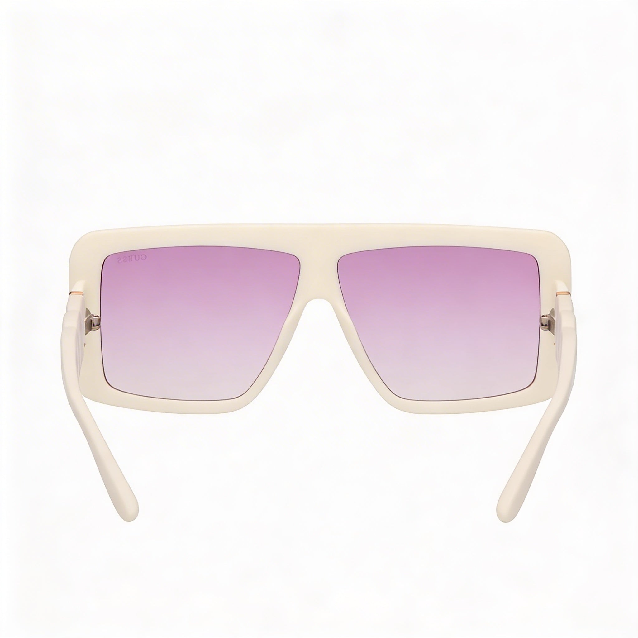GUESS Classic Women's White Injected Shield Shape Gradient Violet Glass Non-Polarized Sunglasses 60mm, Photo 2