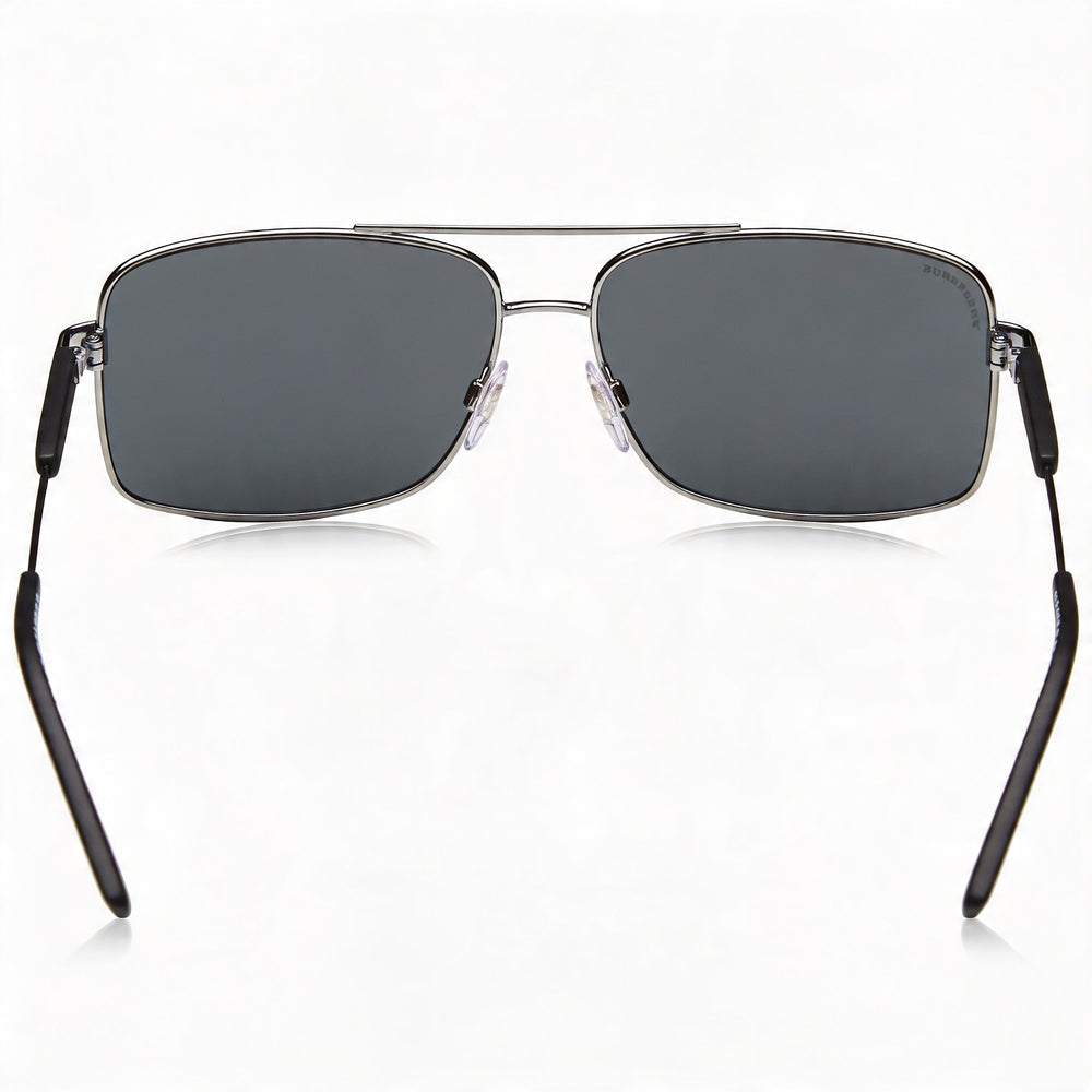 BURBERRY Classic Unisex Gunmetal Gray Plastic Frame with Polycarbonate Grey Lenses, 63mm Lens, 15mm Bridge, 135mm Temple