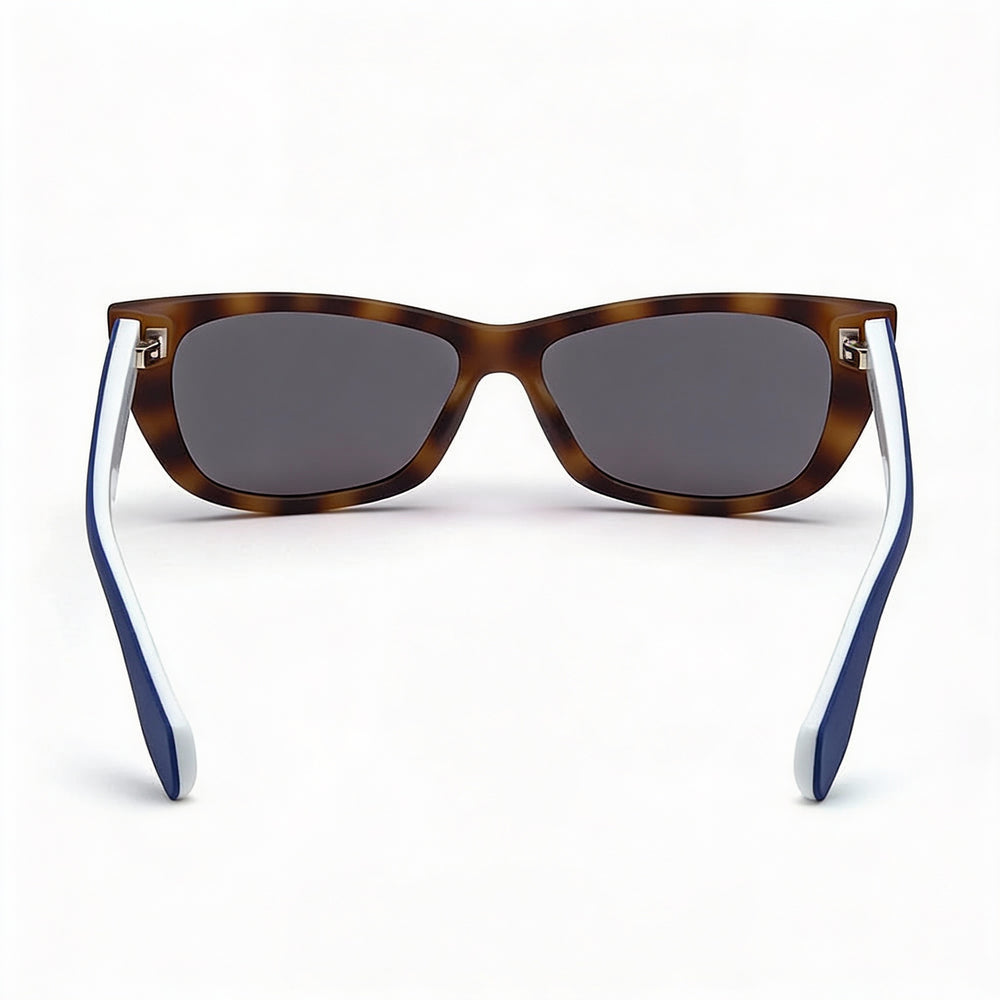 Gafas de sol adidas Originals Contemporaneo para mujer, forma de gato, de plástico, con montura marrón/azul, espejadas, azules, no polarizadas, 55 mm