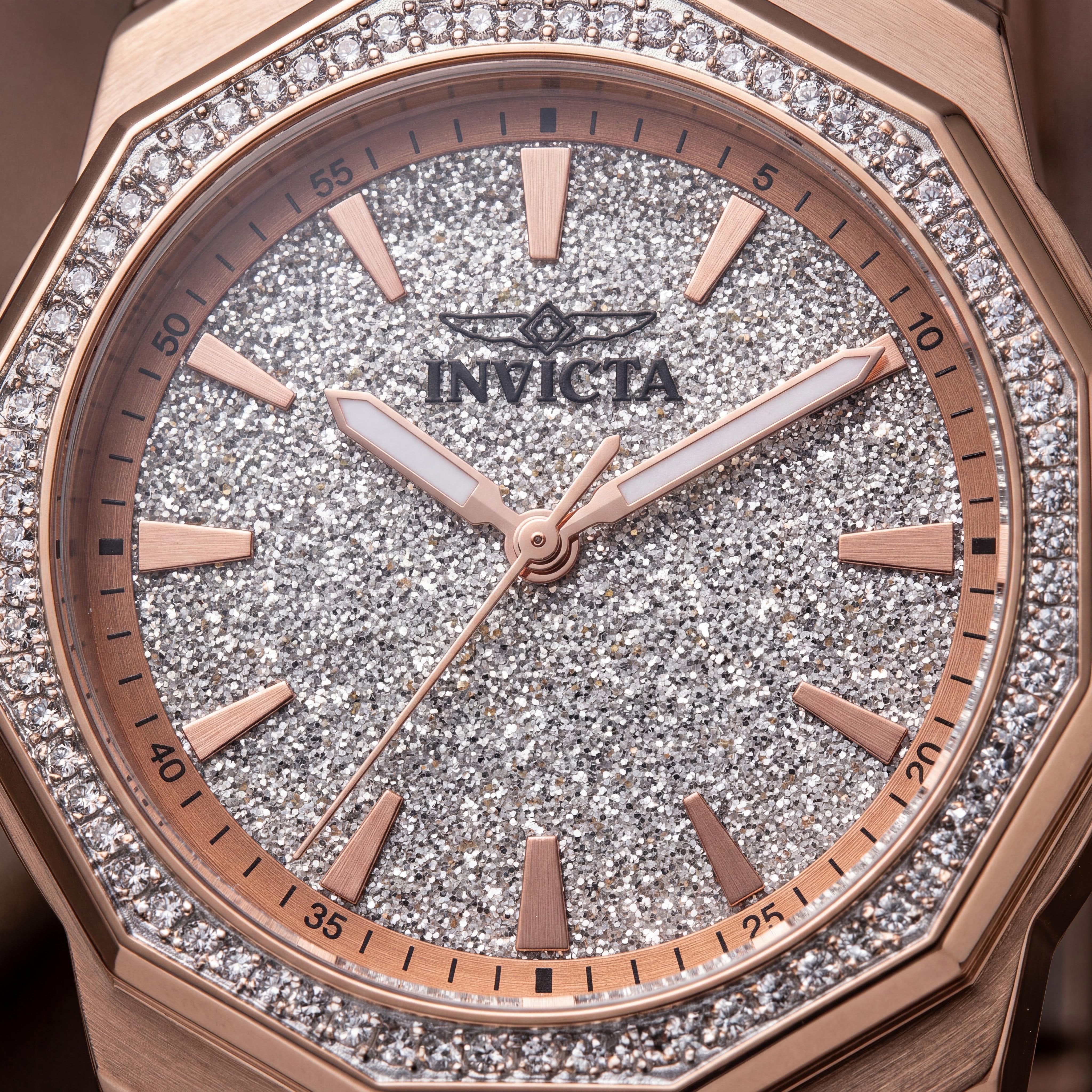 Reloj cronógrafo de cuarzo Invicta Speedway 49131 para mujer, con brazalete de acero inoxidable chapado en oro rosa, 34 mm, Photo 2