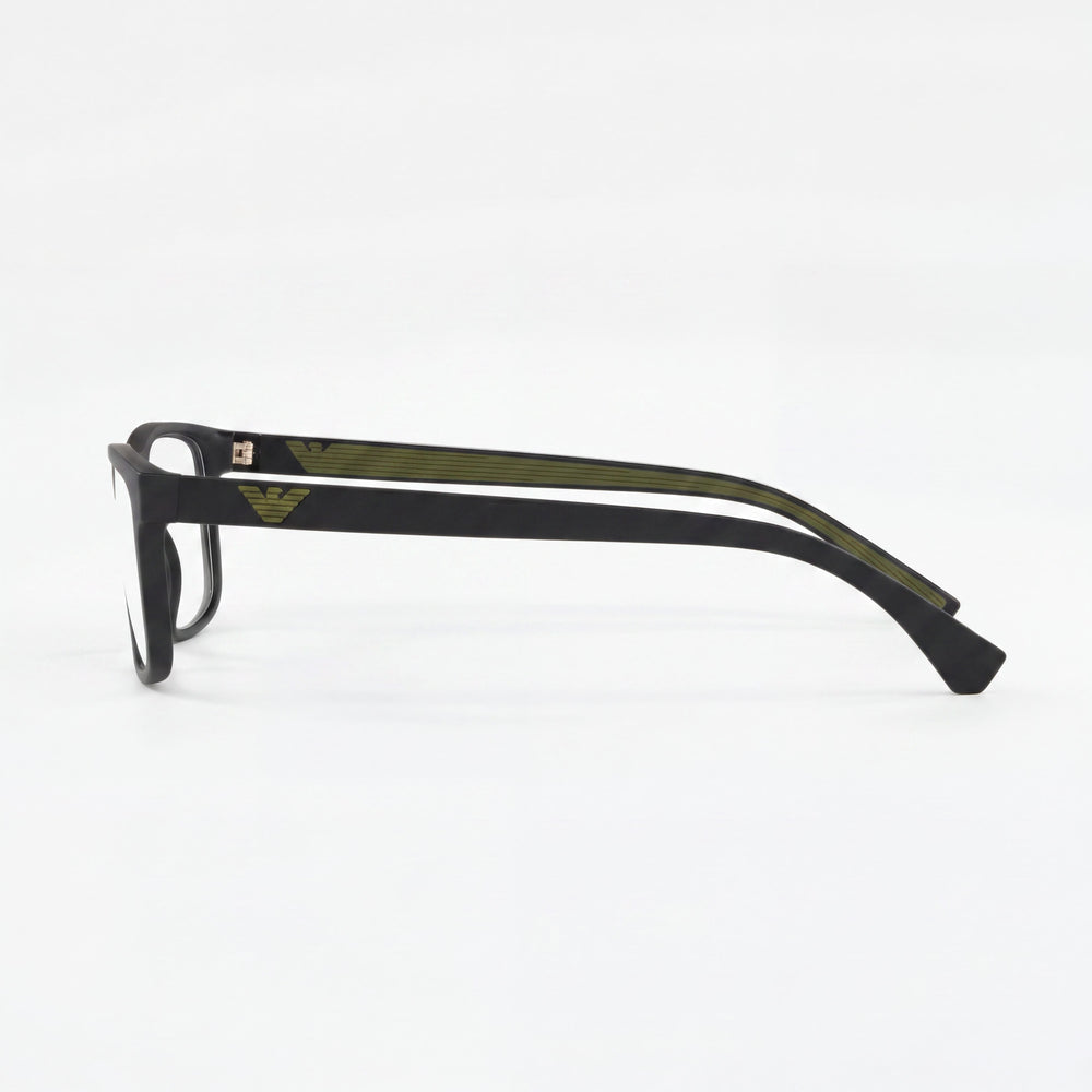 Emporio Armani Women's Classic Plastic Full Rim Rectangular Plastic Eyeglasses Matte Black Green 55mm
