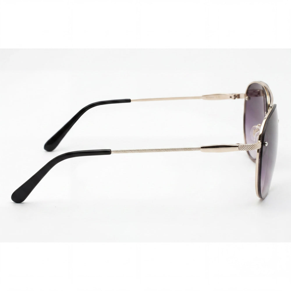Gafas de sol GUESS Classic para mujer con montura metálica de níquel estaño brillante y lentes degradadas ahumadas de 63 mm