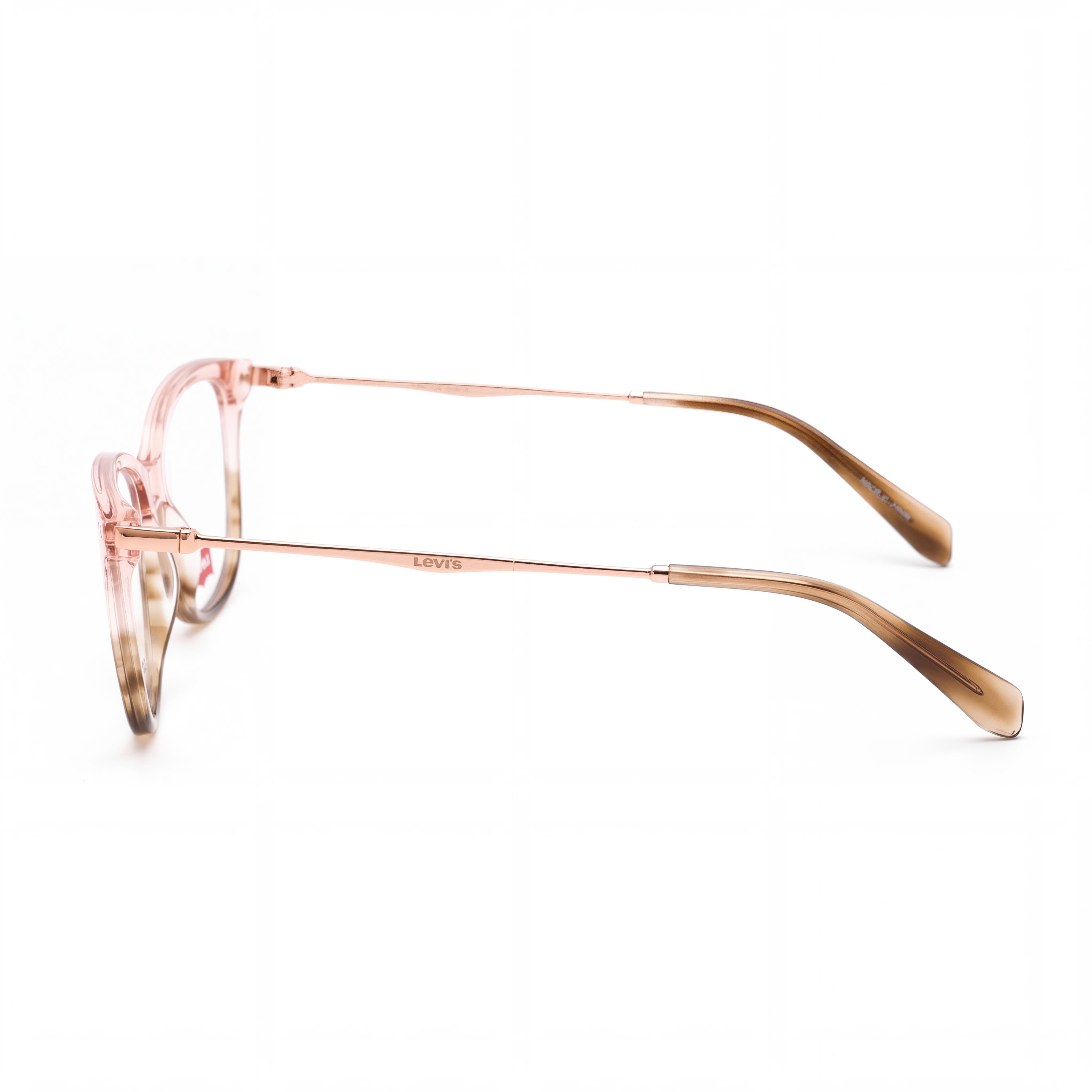 Gafas Levi's Vista LV 5021, montura de PMMA ECO rosa cuerno, lentes de demostración, ancho de lente 51 mm, puente 16 mm, patilla 140 mm, Photo 3
