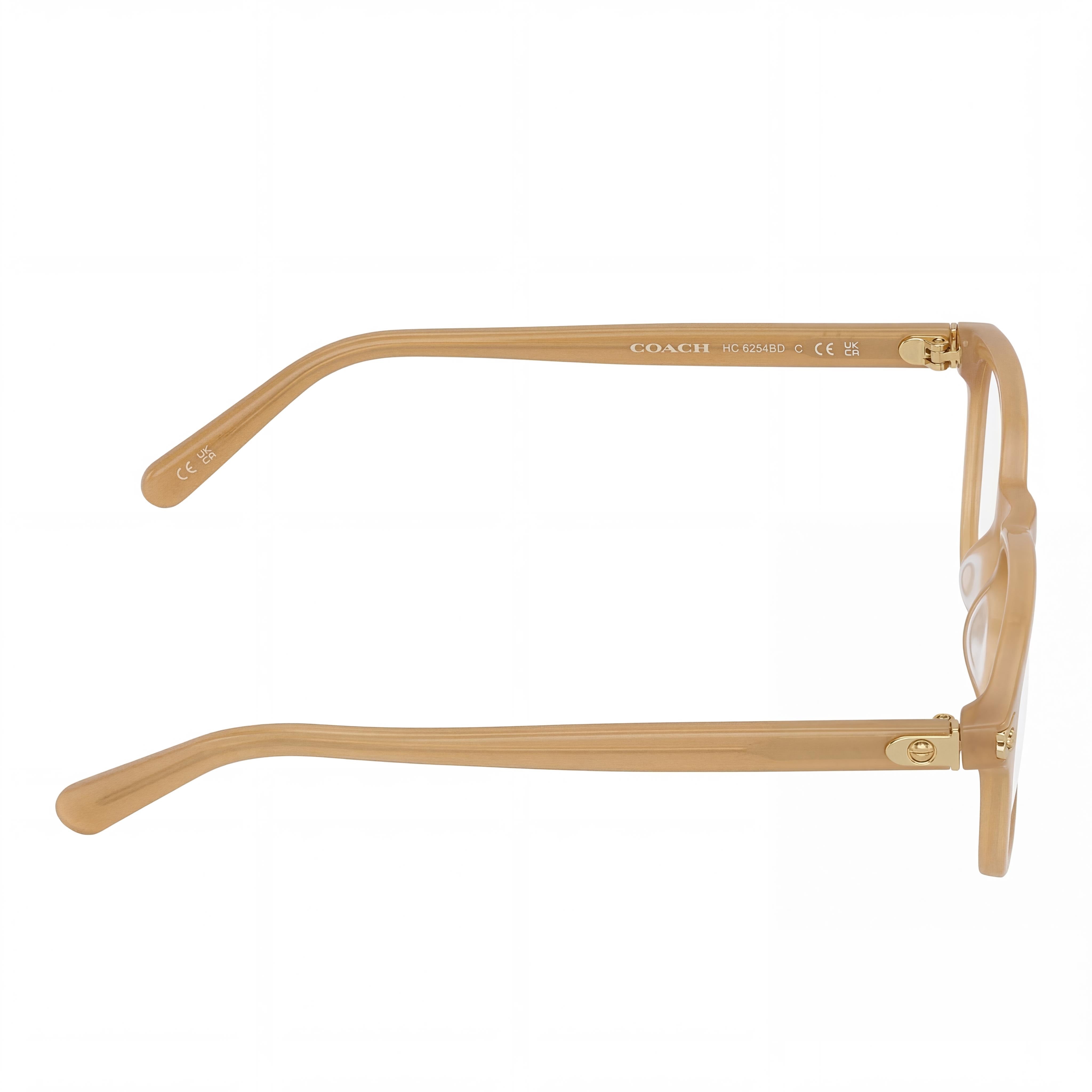 Monturas de gafas COACH de plástico cuadradas para mujer, listas para lentes de prescripción, modelo HC6254BD color Milky Tea, 55mm, Photo 3
