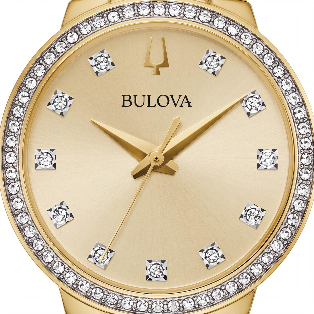 Bulova 98X133 Women's Modern Beige Champagne Quartz Watch, Gold-Tone Case, Featuring 194 Crystals, Photo 2