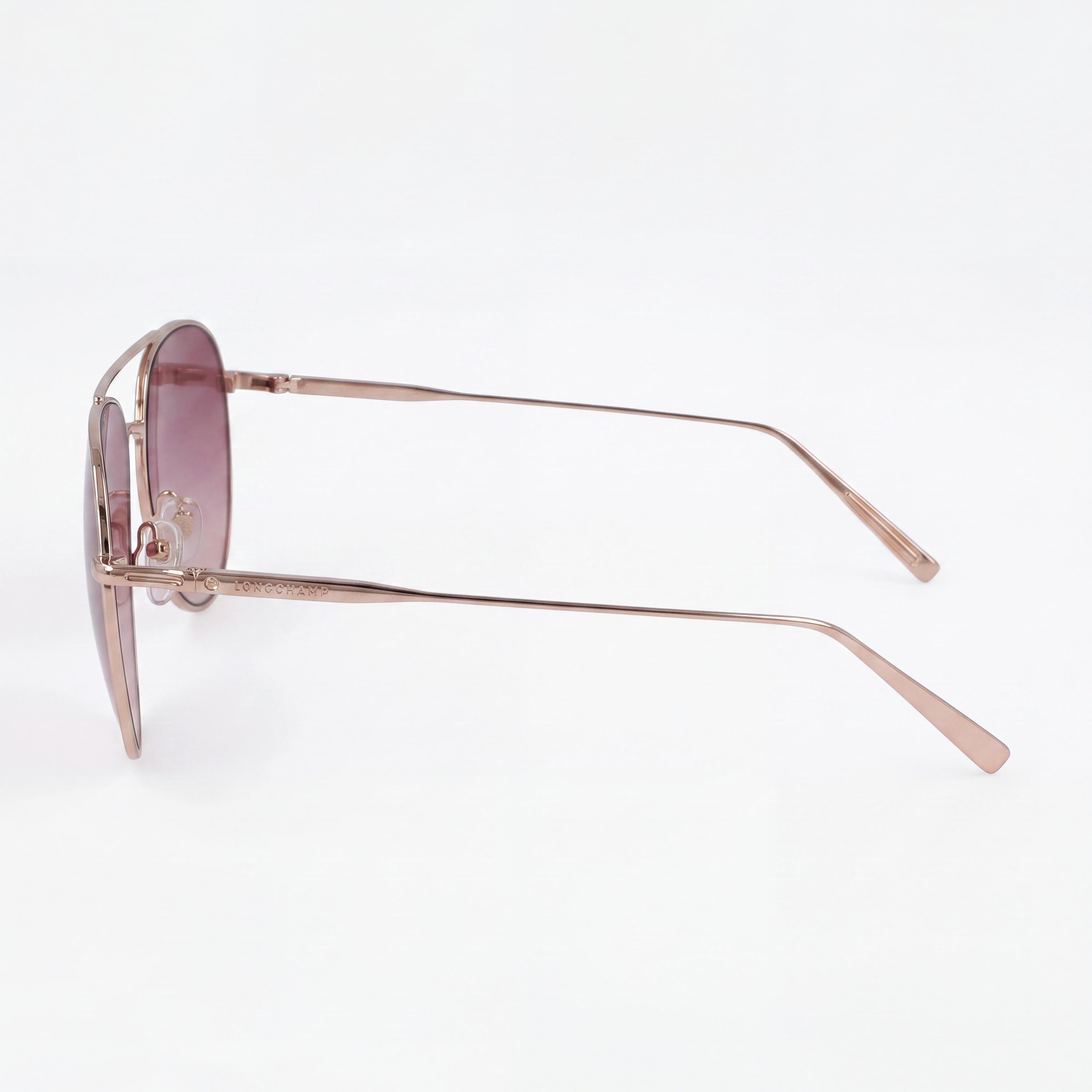 LONGCHAMP Modern Women's Pilot Sunglasses, Rose Gold Metal Frame, Gradient Pink Plastic Lenses, 59mm, Photo 3
