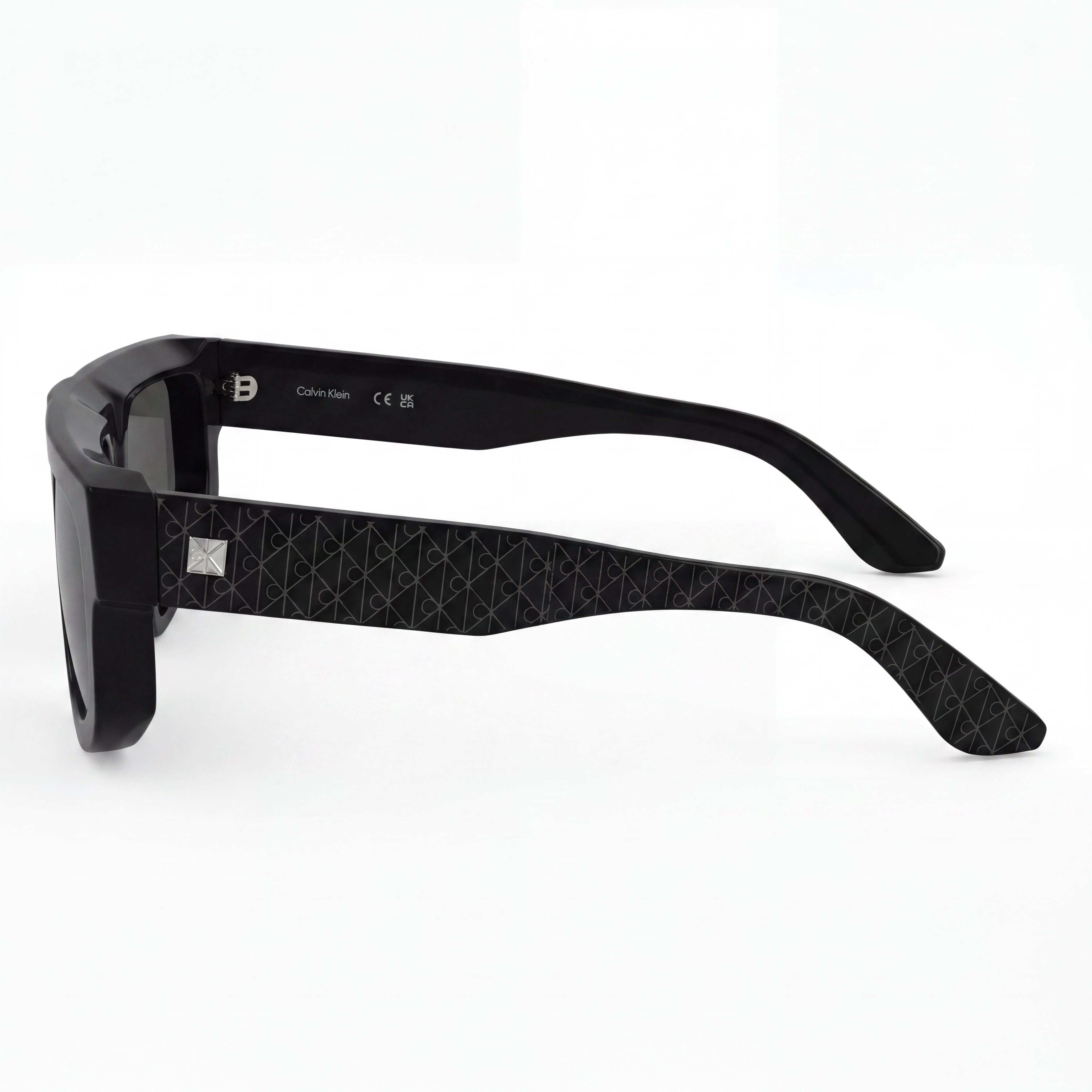Calvin Klein Ck25539s Gafas de Sol Unisex con Montura de Plástico Negro, Lentes Ahumadas Sólidas, Protección UV, No Polarizadas 54mm, Photo 2