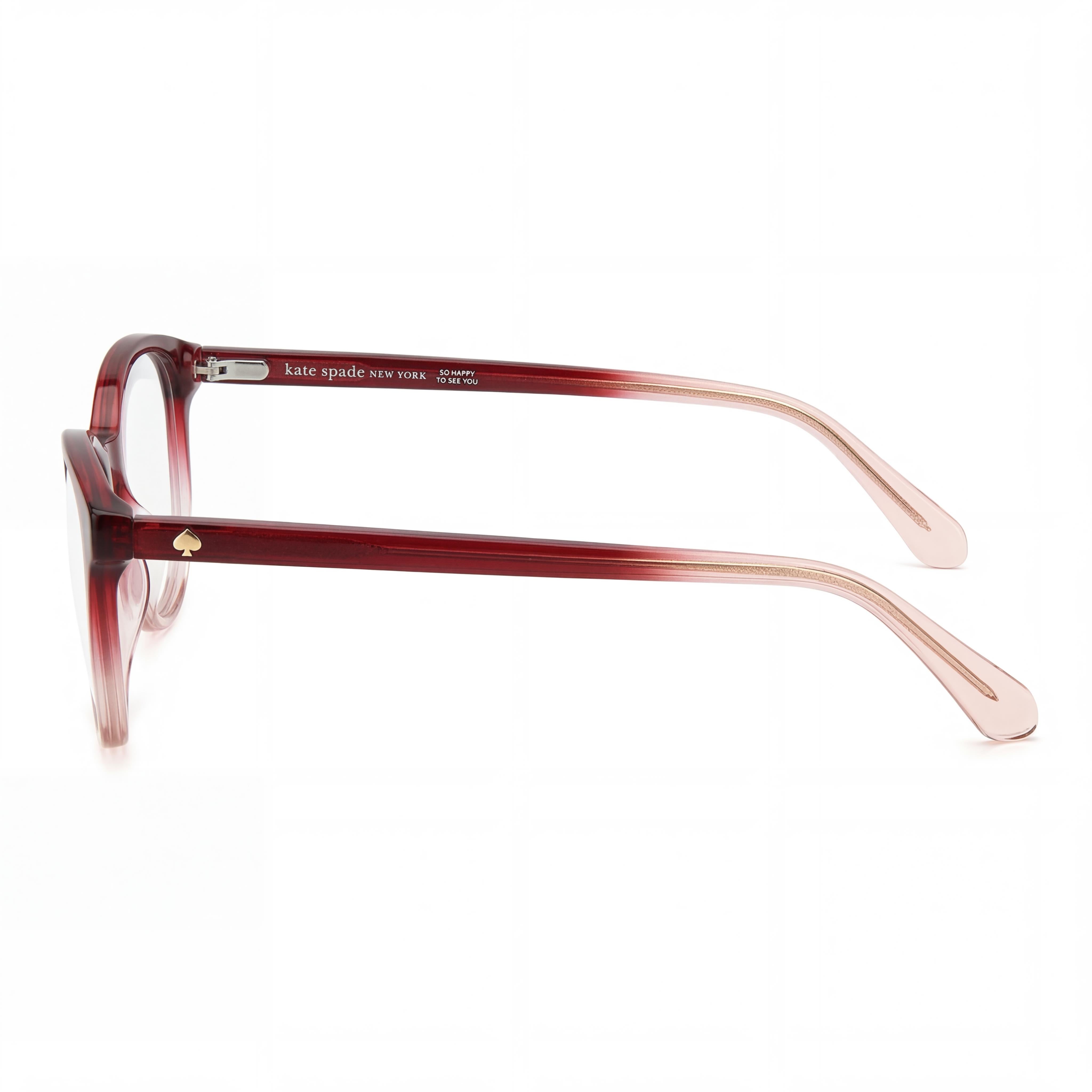 kate spade new york Gafas de sol clásicas de acetato ecológico rojo y rosa para mujer, montura de 50 mm, lente de policarbonato multicolor no polarizada, Photo 3