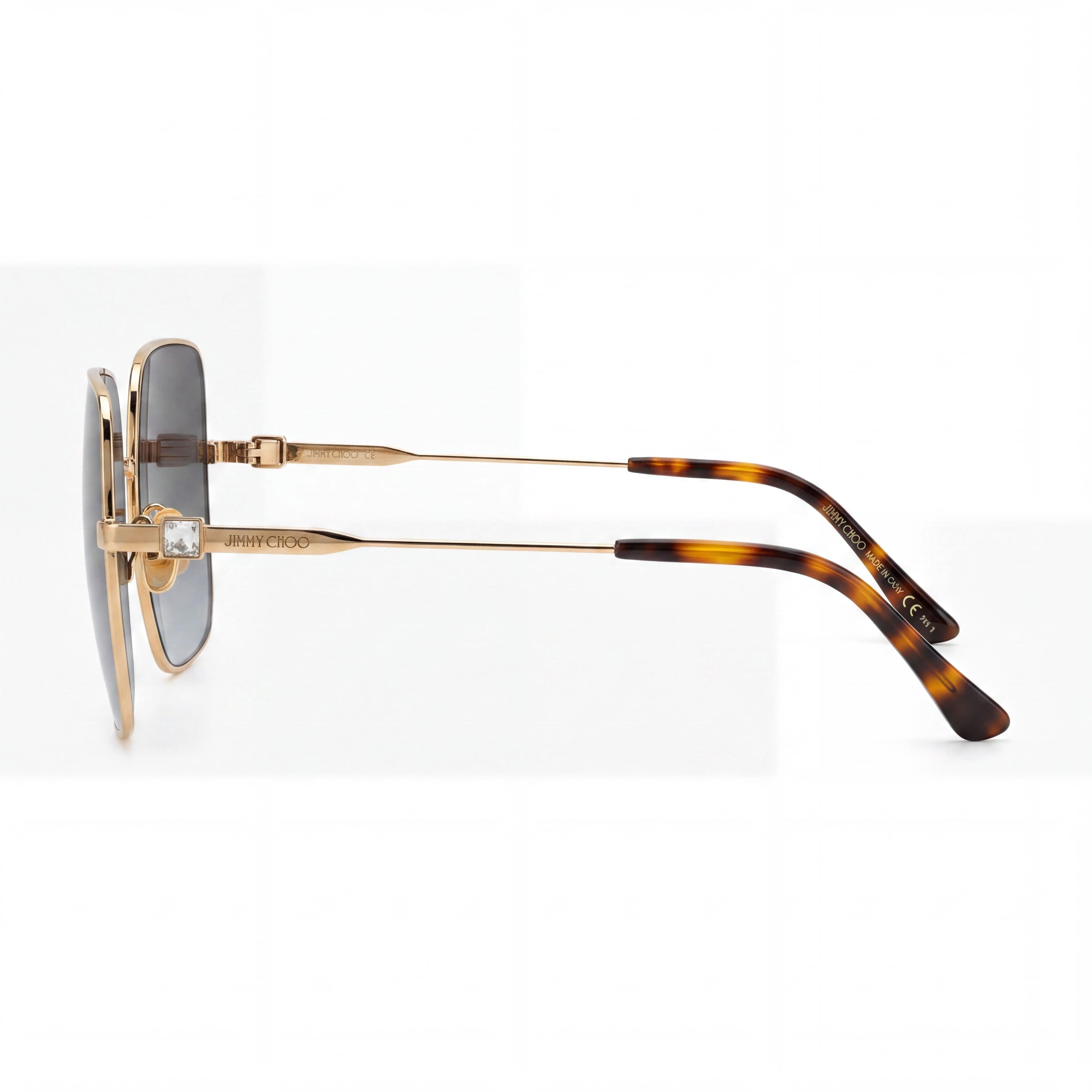 JIMMY CHOO Classic Women's Stainless Steel Rose Gold Polycarbonate UV Protection Sunglasses 58-16-145, Photo 3